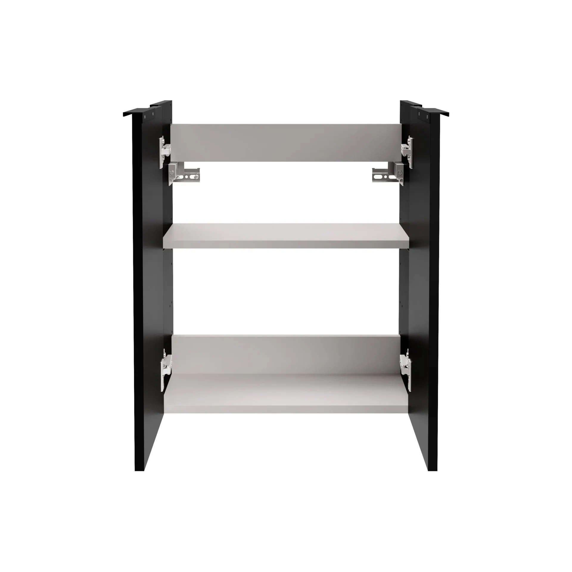 FACKELMANN SBC B.PARIS Gäste WC Waschtisch Set 55 cm breit, Schwarz matt, Waschbecken Keramik Hahnloch rechts