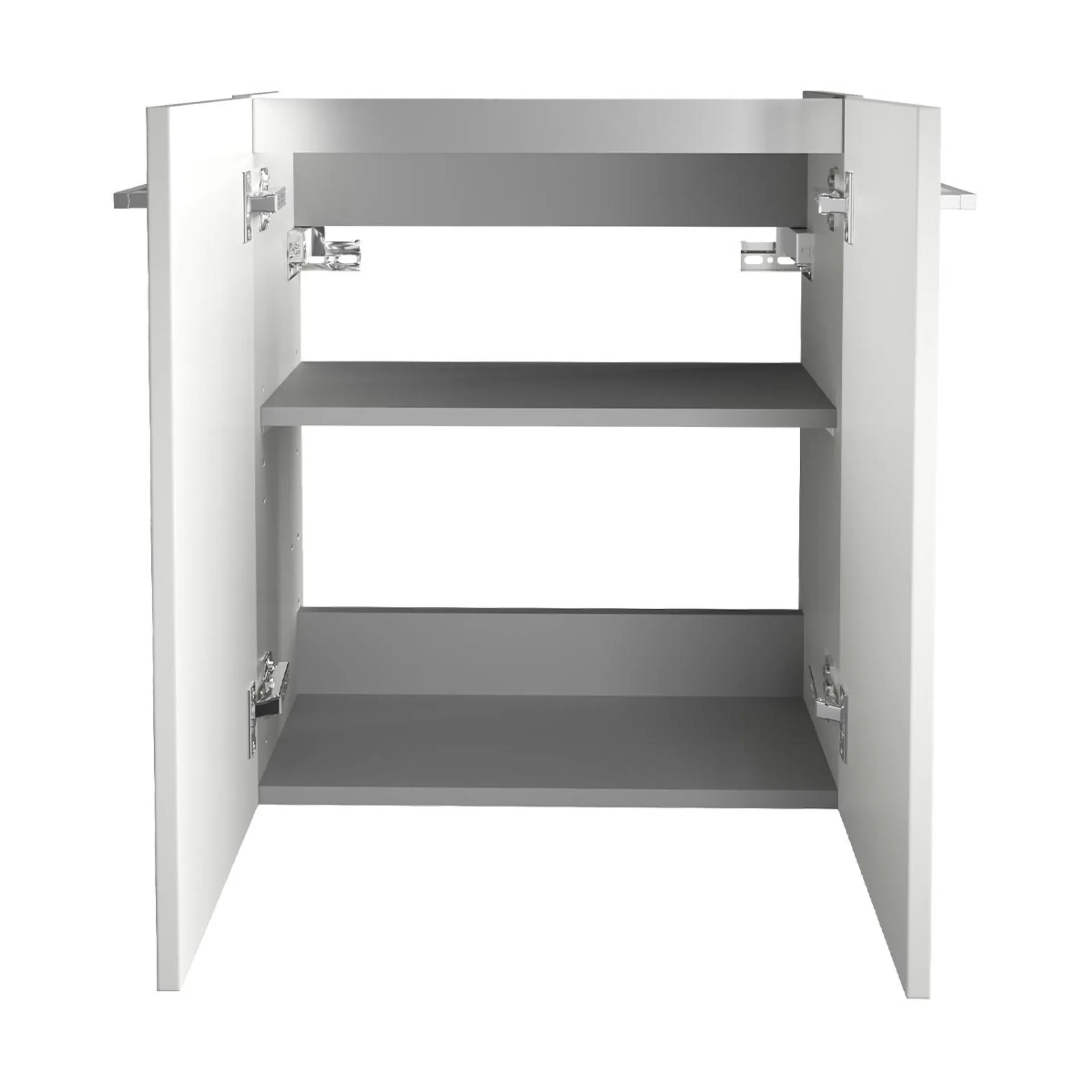 FACKELMANN SBC SCENO Waschbeckenunterschrank Gäste WC 55 cm breit, Weiß, 2 Türen