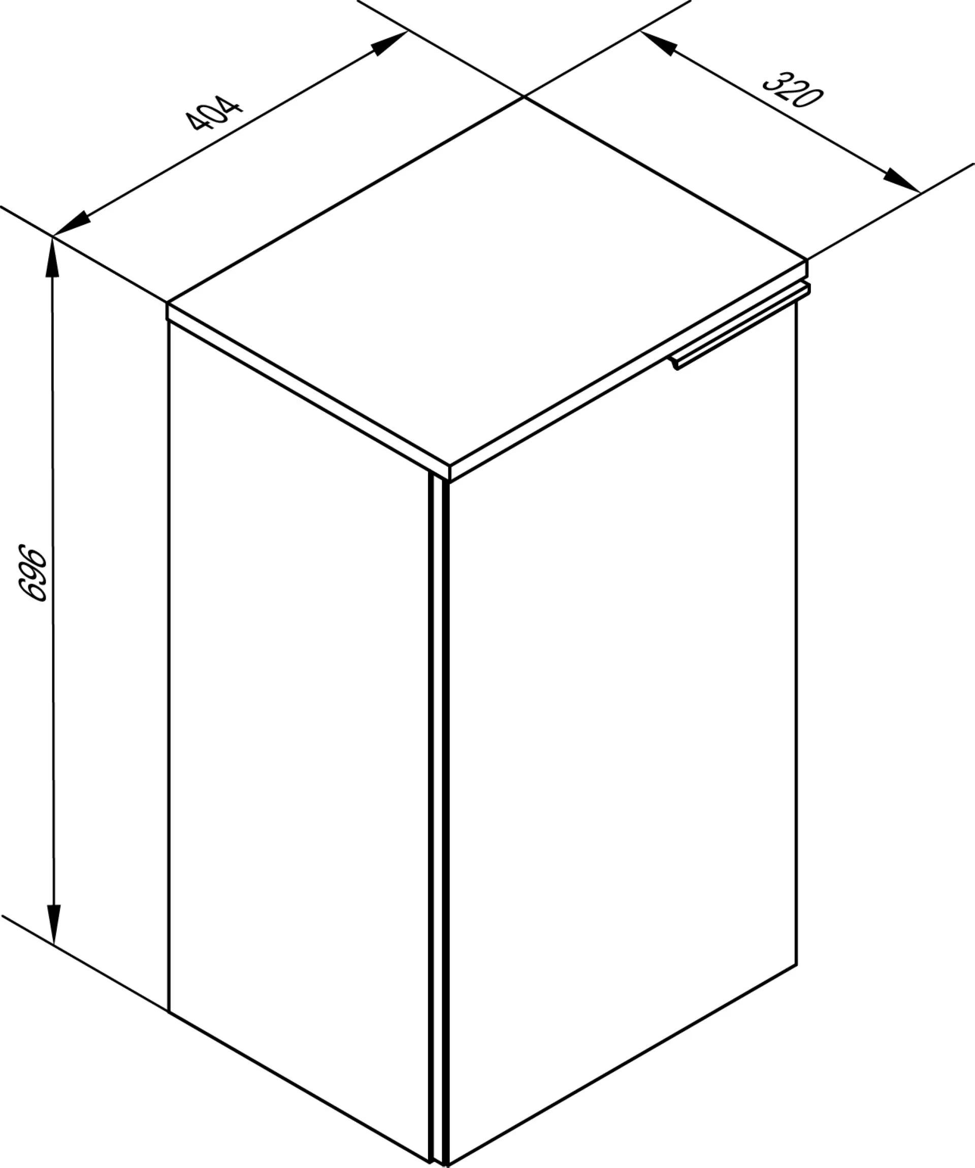 FACKELMANN KARA Unterschrank 41 cm breit, Weiß, Türanschlag links