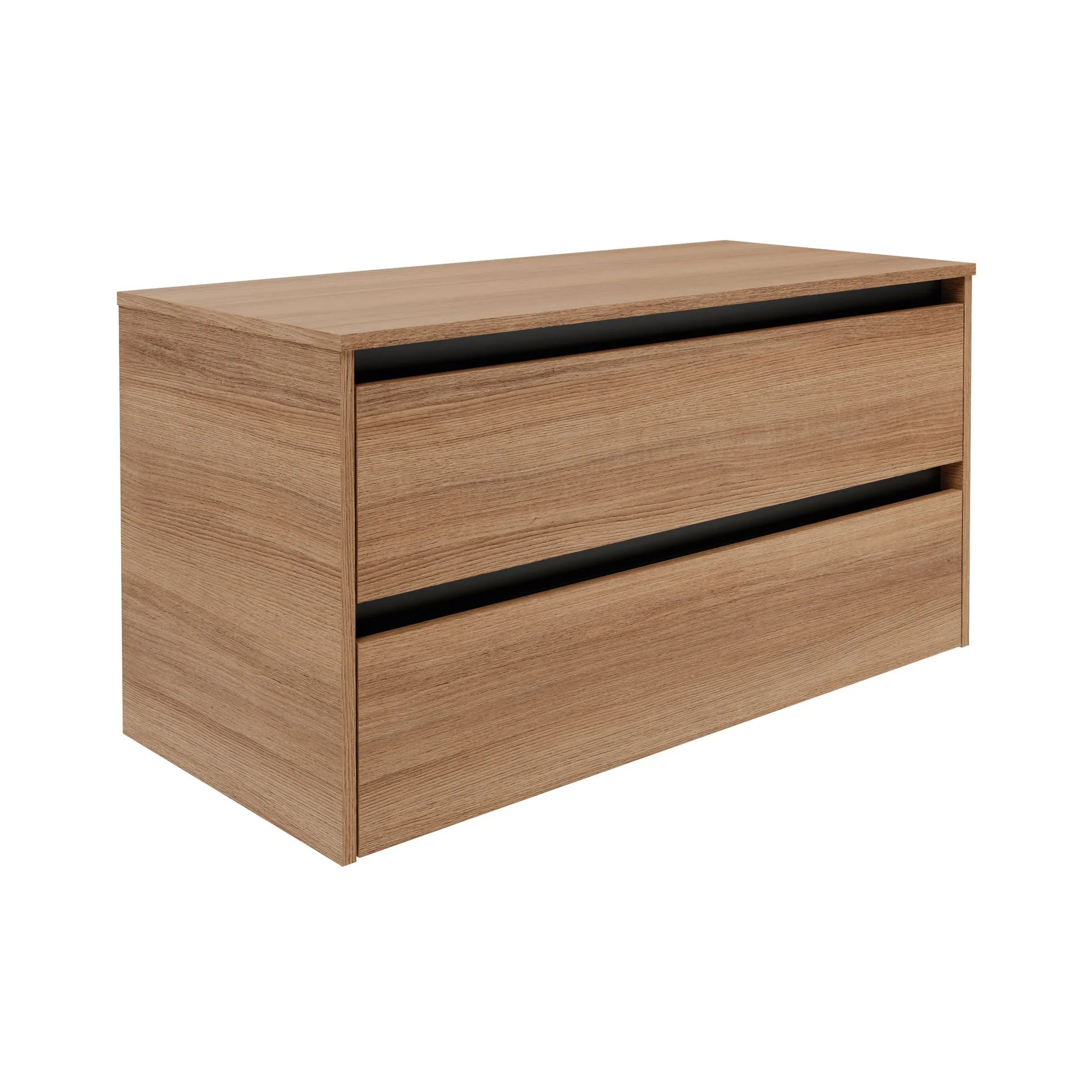 FACKELMANN VITA Waschbeckenunterschrank 100 cm breit, Braun hell, mit schwarzen Blenden