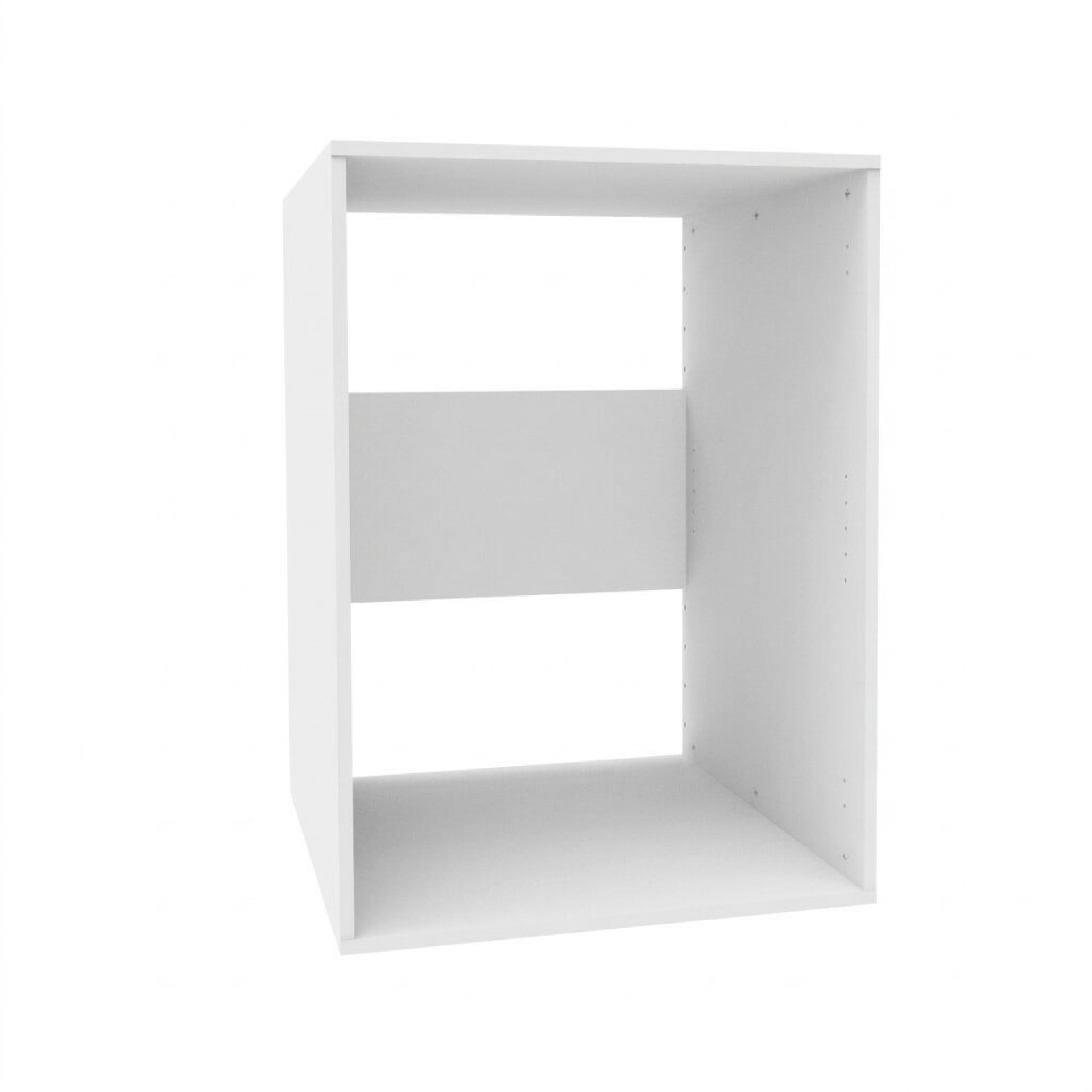 FACKELMANN Waschturm Set 4-teilig 115 cm breit, Weiß + Trockner-/Waschmaschinenaufsatz + Unterbauschrank + Aufsatzschrank + Putzschrank
