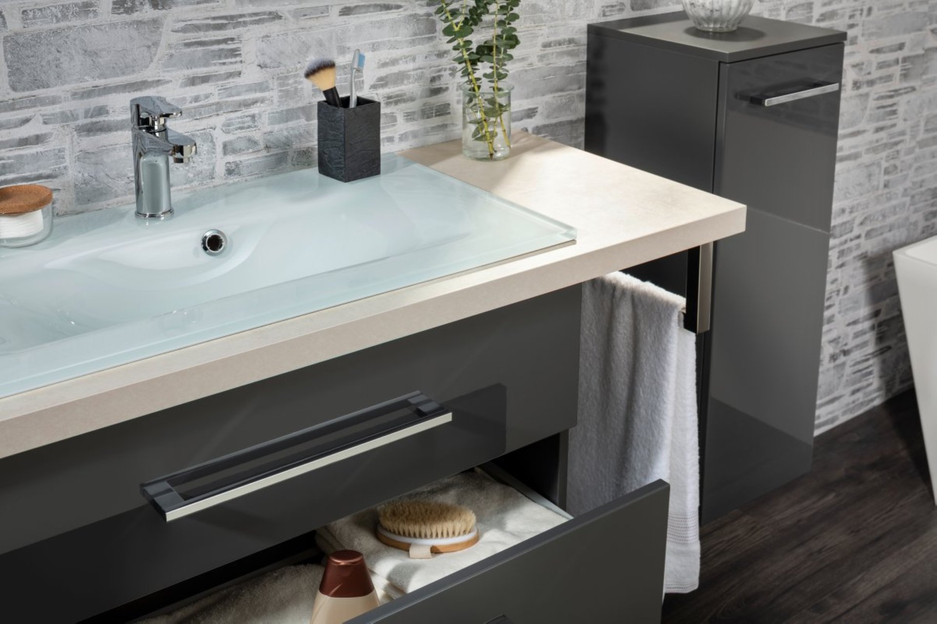 Fackelmann HYPE 3.0 Waschtischplatte 60 cm, Grau