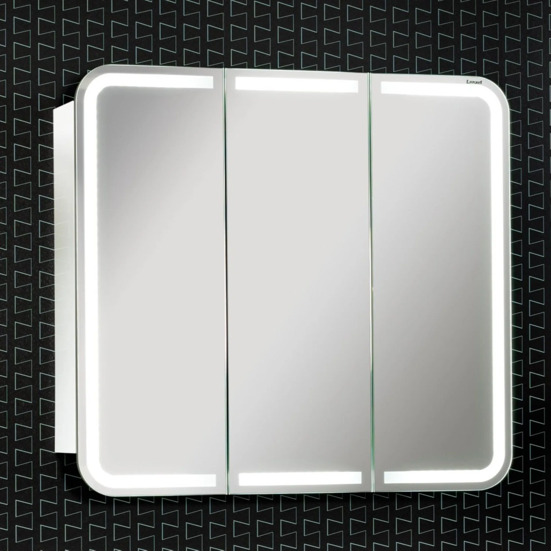 Lanzet M9 Spiegelschrank 80 cm mit umlaufender LED-Beleuchtung, Weiß