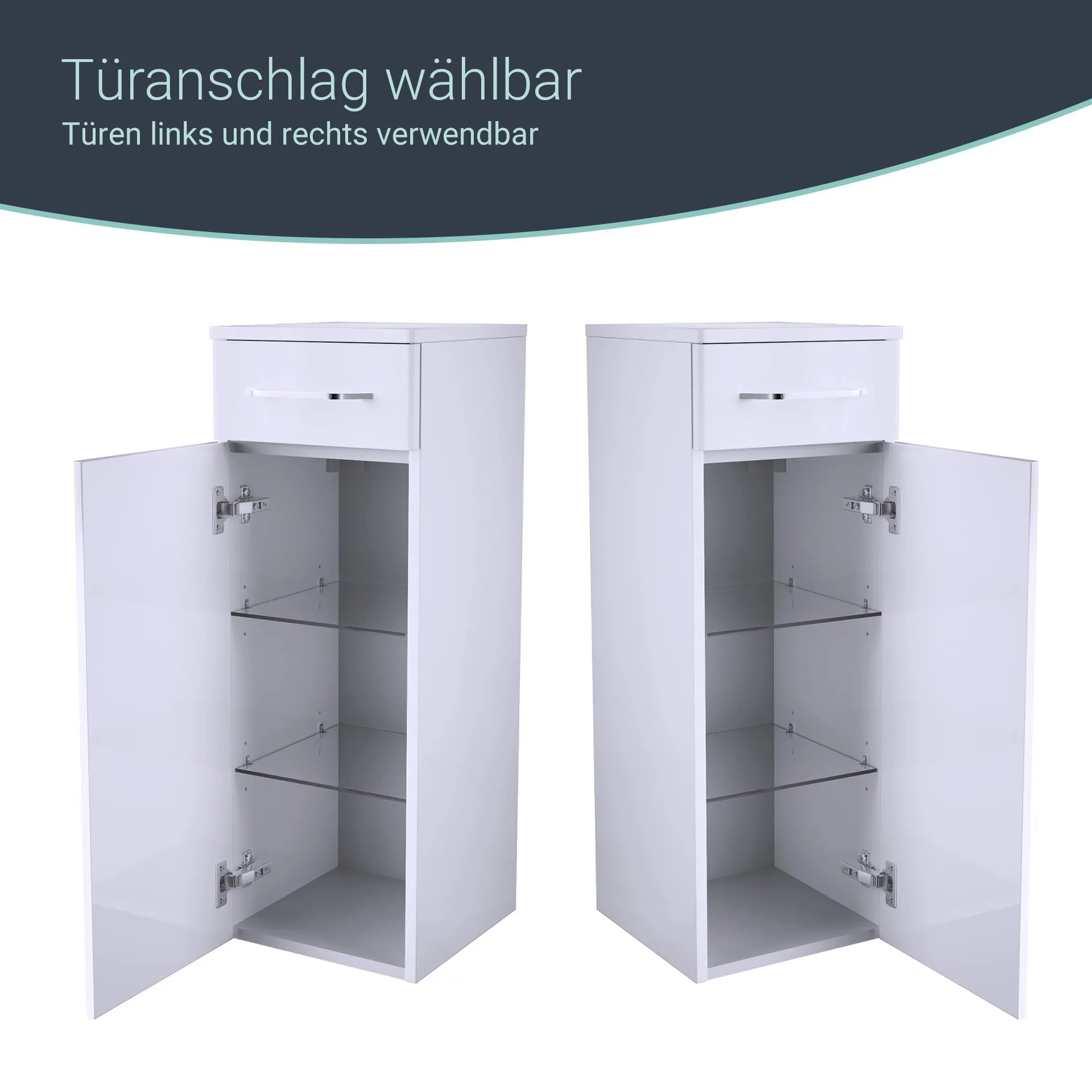 FACKELMANN MILANO Midischrank 30 cm breit, Weiß