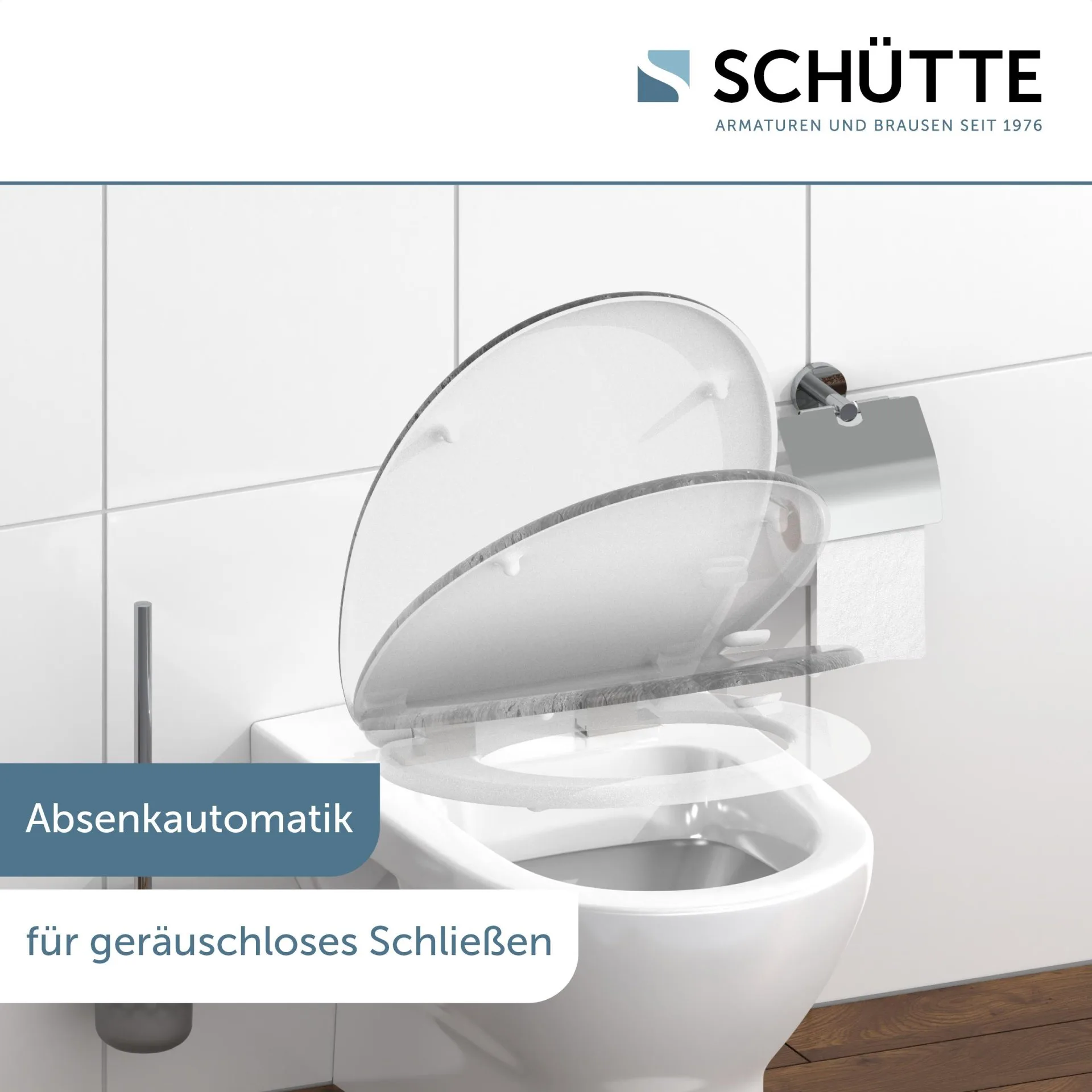 SCHÜTTE INDUSTRIAL GREY WC-Sitz, Kunststoff, mit Absenkautomatik