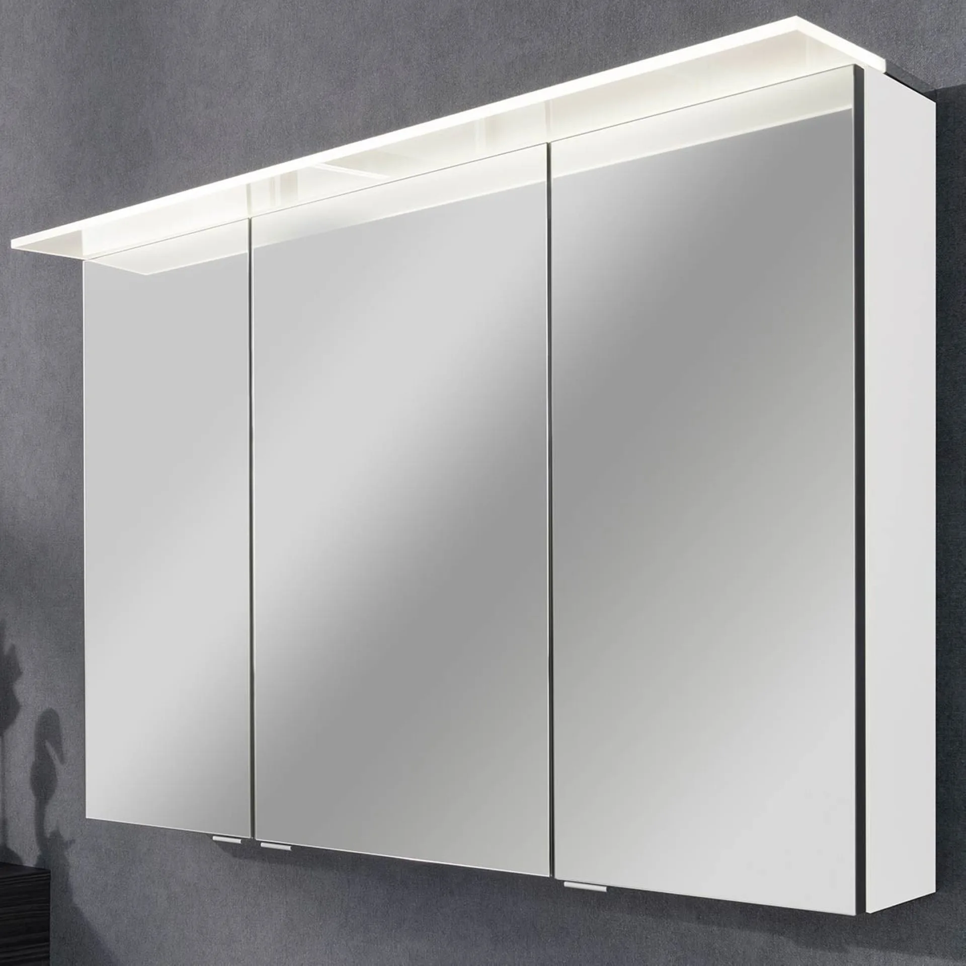 FACKELMANN B.PERFEKT Waschtisch Set mit Spiegelschrank 103 cm breit, Weiß, Waschbecken Keramik Weiß
