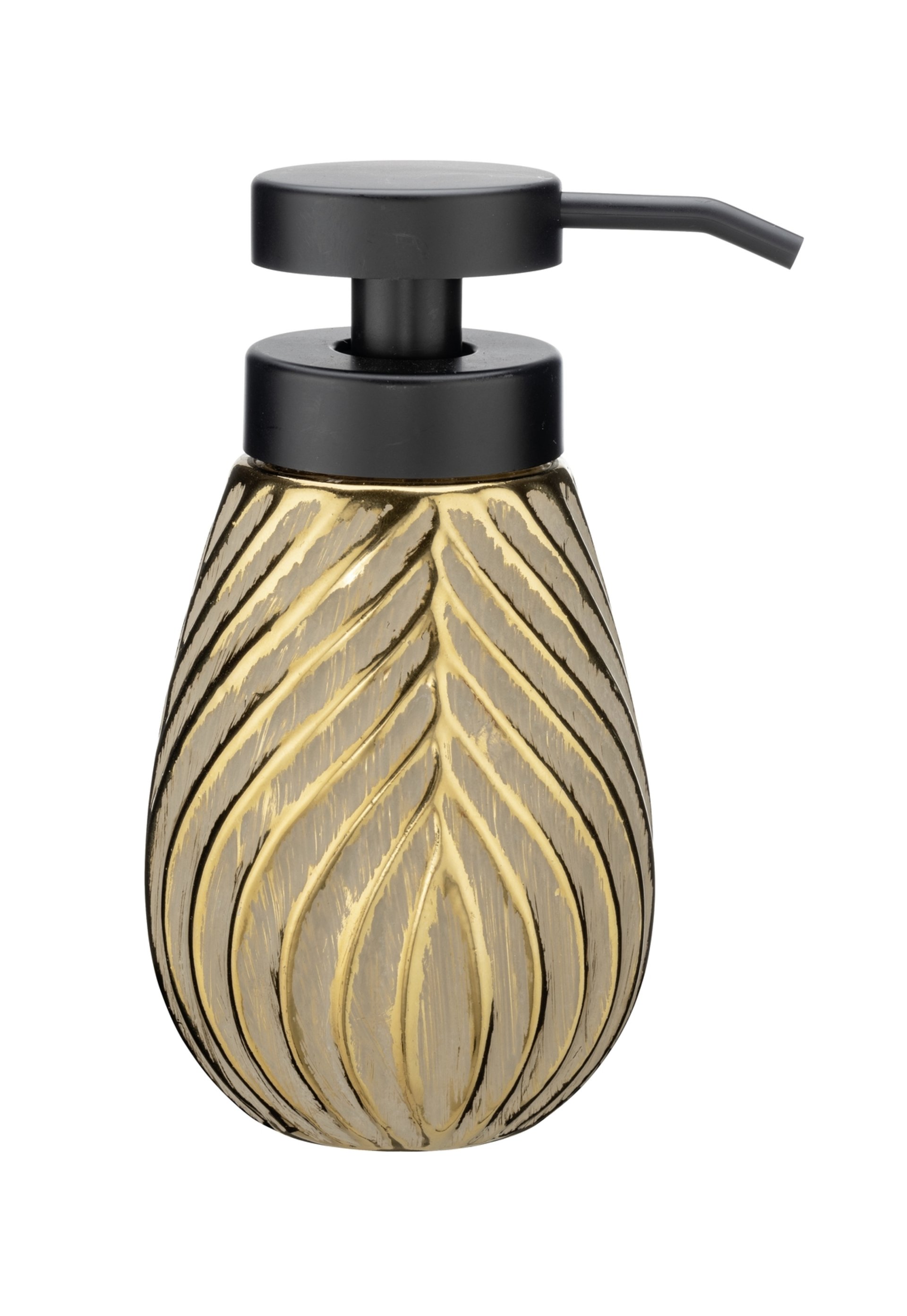 WENKO IDRO Accessoire Set, Gold, Zahnputzbecher, Seifenspender, Keramik