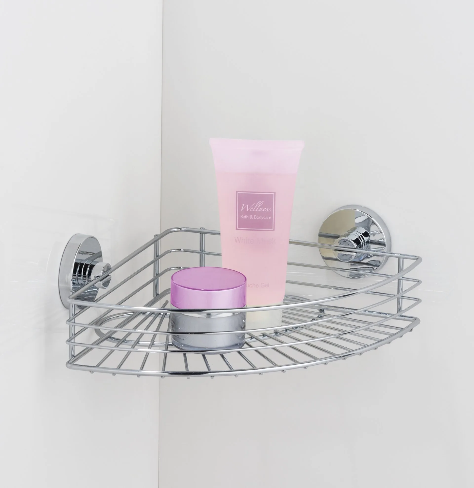 WENKO BARI Accessoire Set, Chrom, Dusch Eckablage, Handtuchhaken, Befestigen ohne Bohren