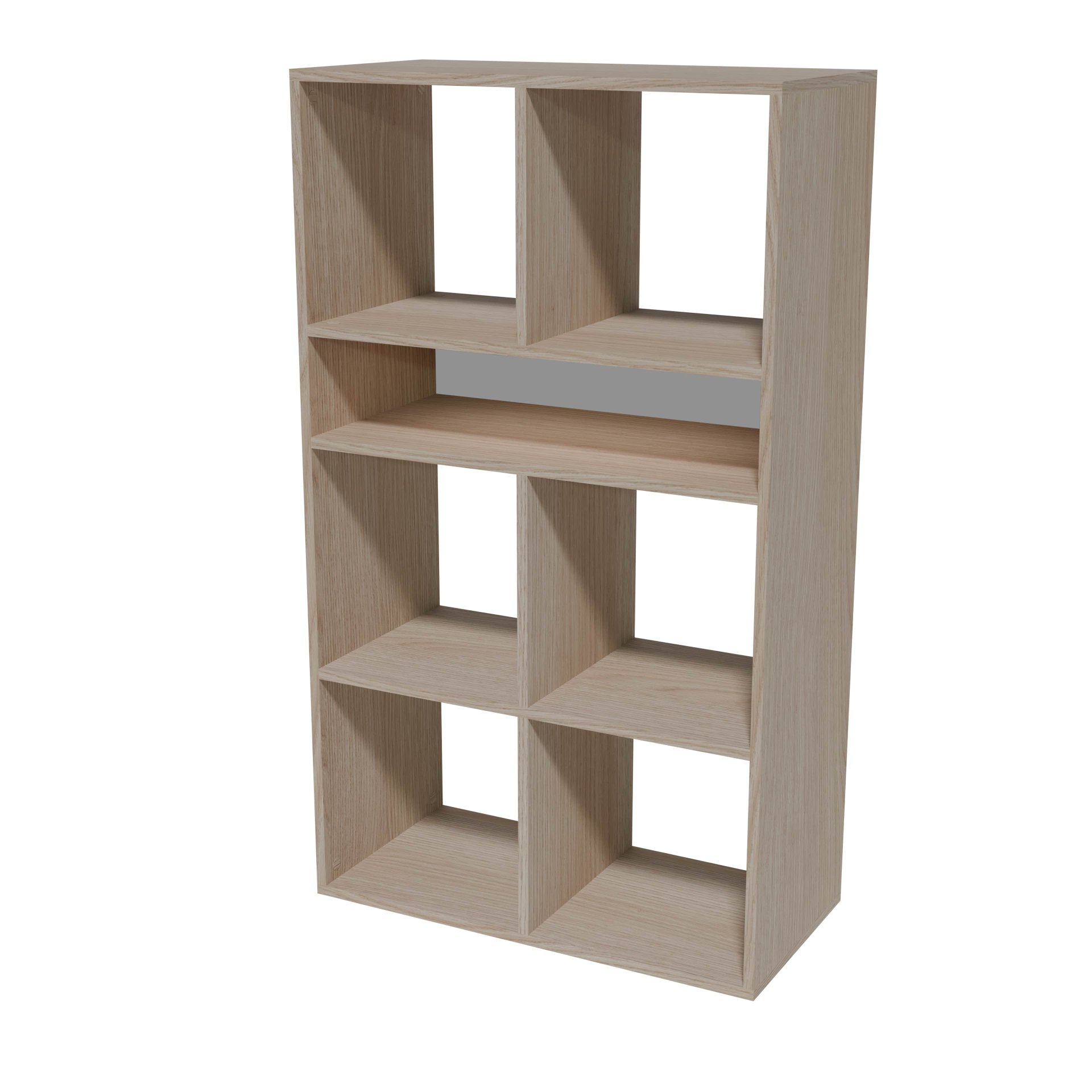 BADEDU WARD Regal 72 cm breit, Braun, 7 Fächer