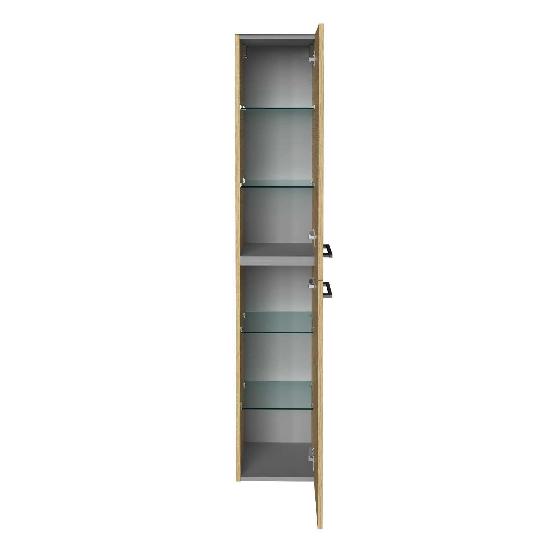 FACKELMANN B.ROUND Hochschrank 30 cm breit, Braun, Türanschlag rechts