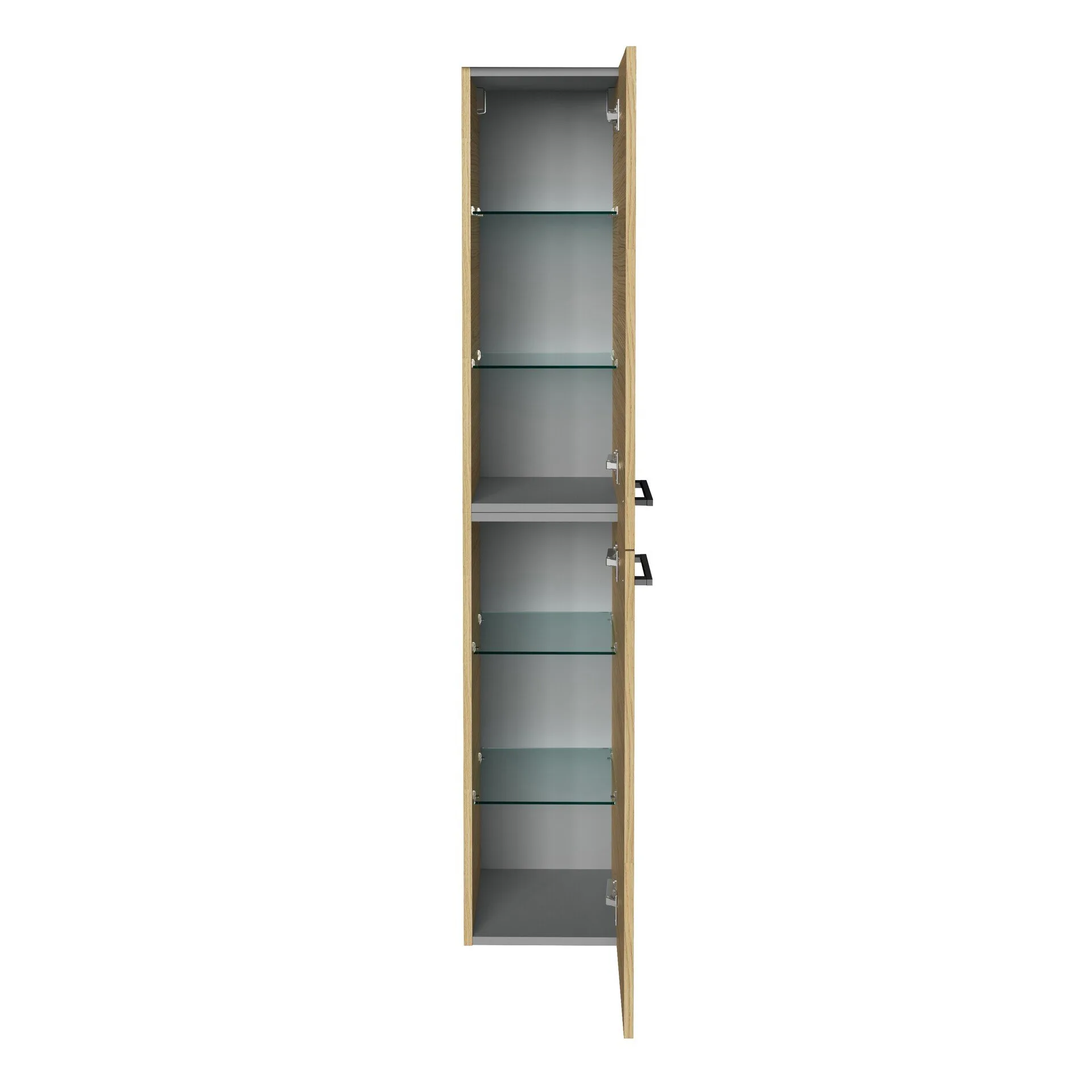 FACKELMANN B.ROUND Hochschrank 30 cm breit, Braun, Türanschlag rechts