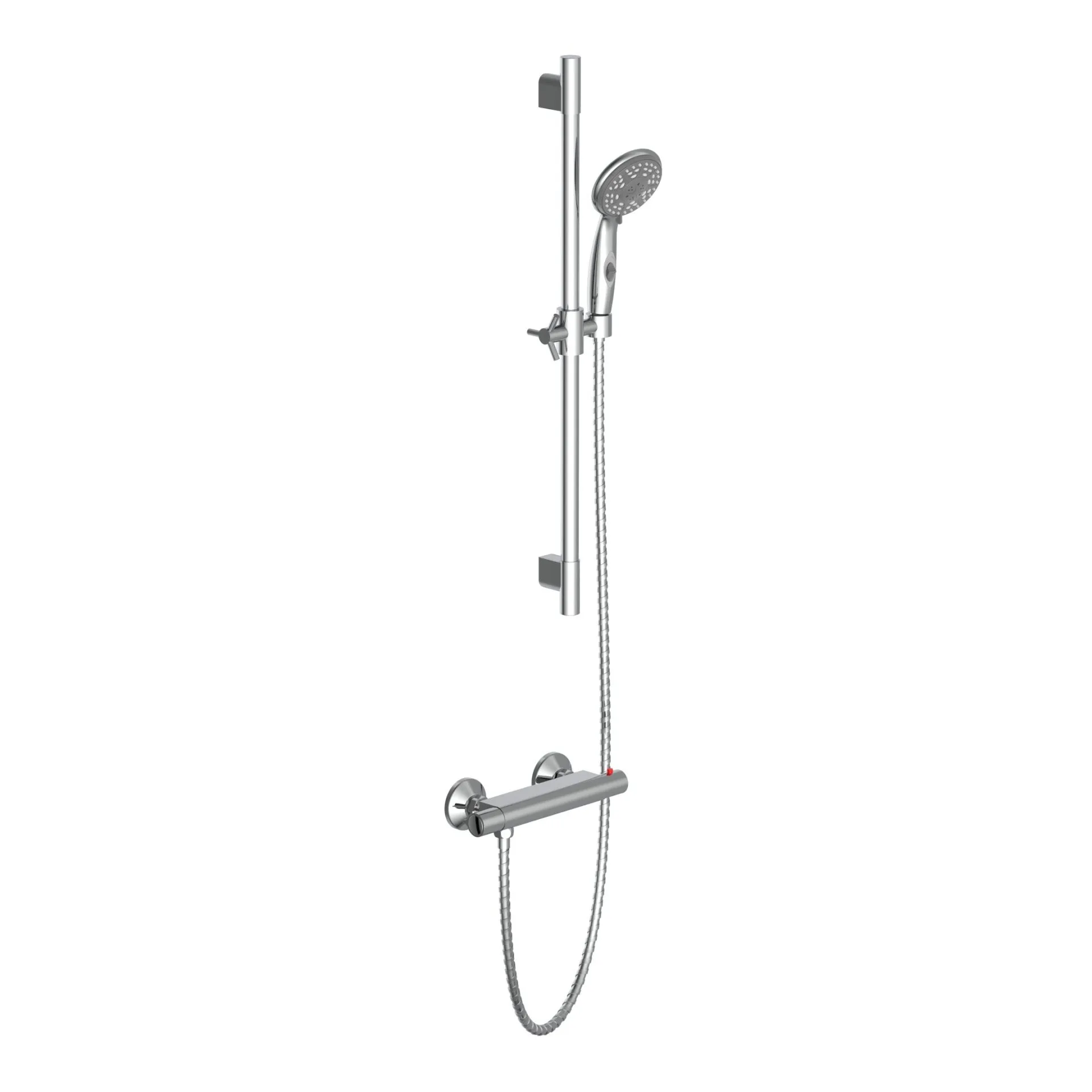 SCHÜTTE AQUA Stangenbrauseset, Chrom, mit Duschthermostat