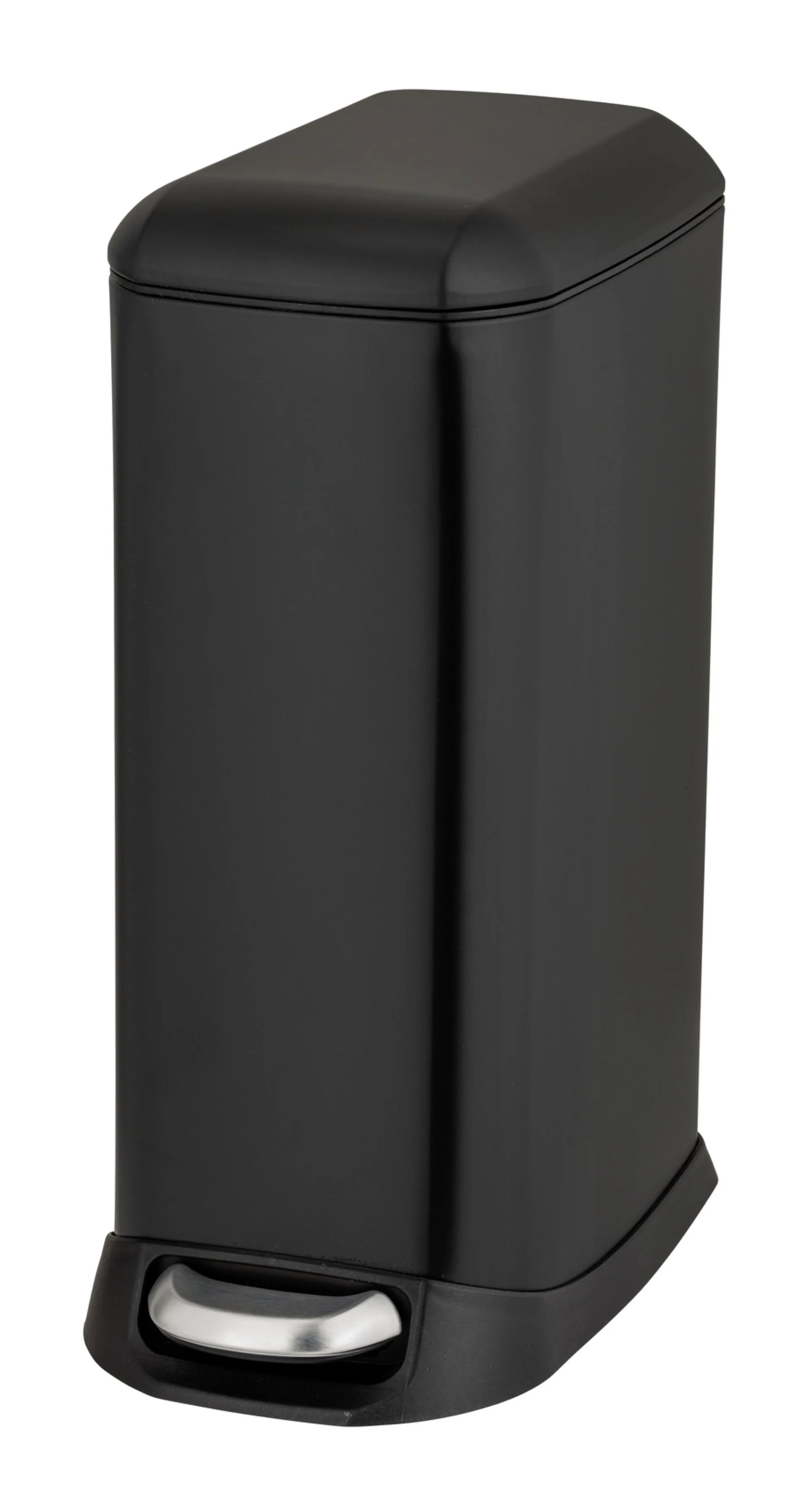 WENKO DESIGN Mülleimer 20 Liter, Schwarz, mit Absenkautomatik
