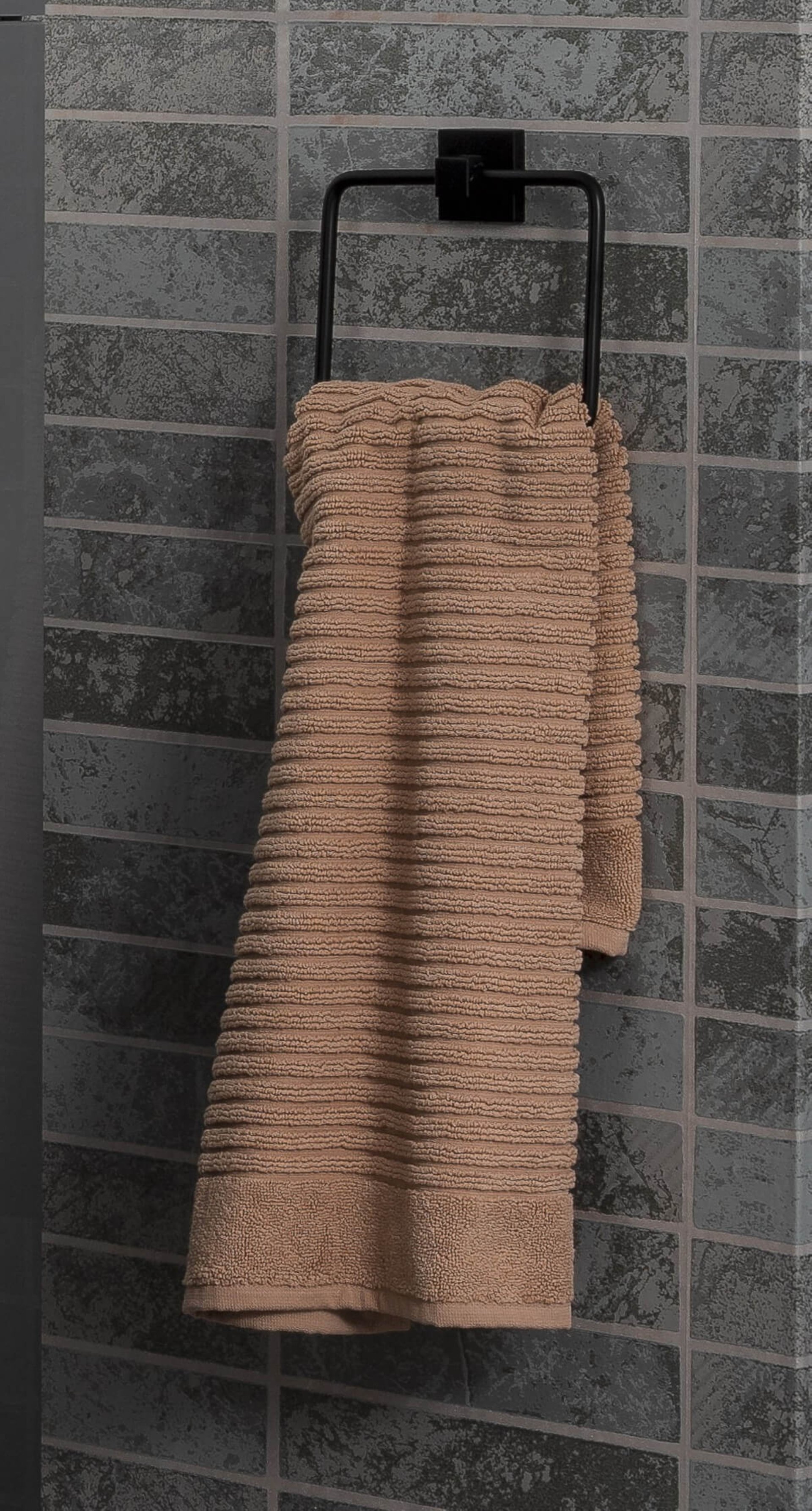 Fackelmann NEW YORK Handtuchring beweglich, Schwarz matt