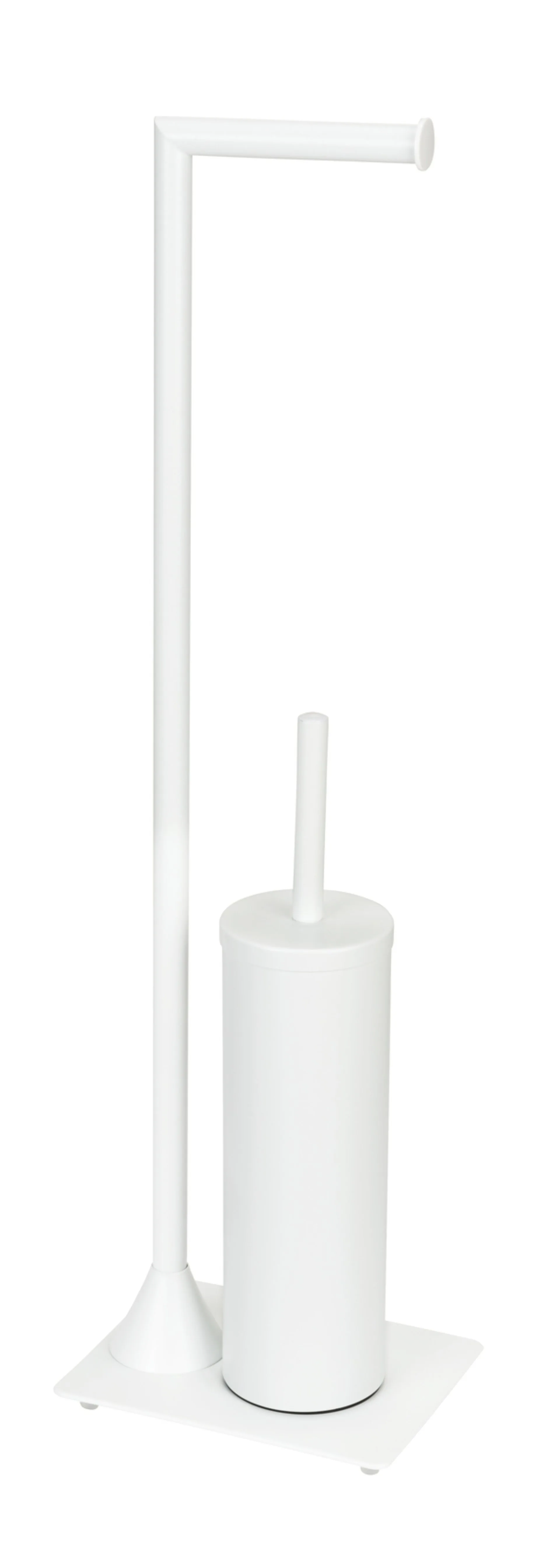 WENKO HELLA WC-Garnitur, Weiß matt, mit Toilettenpapierhalter und Bevorrater, stehend