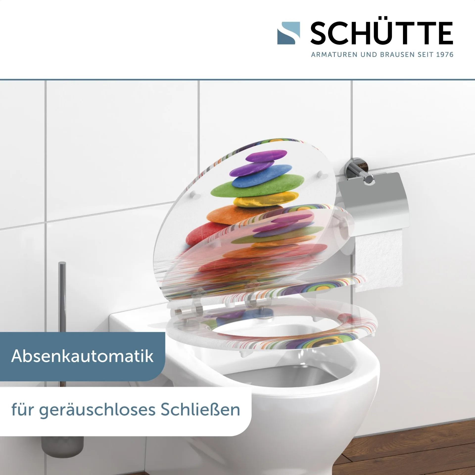 SCHÜTTE COLORFUL STONES, WC-Sitz, mit Absenkautomatik