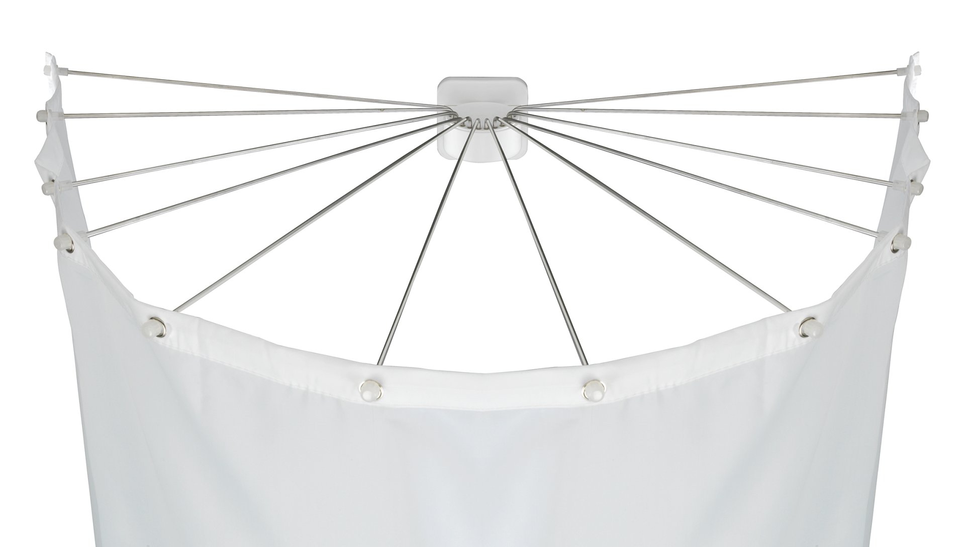 WENKO Duschschirm mit 12 Edelstahl Armen