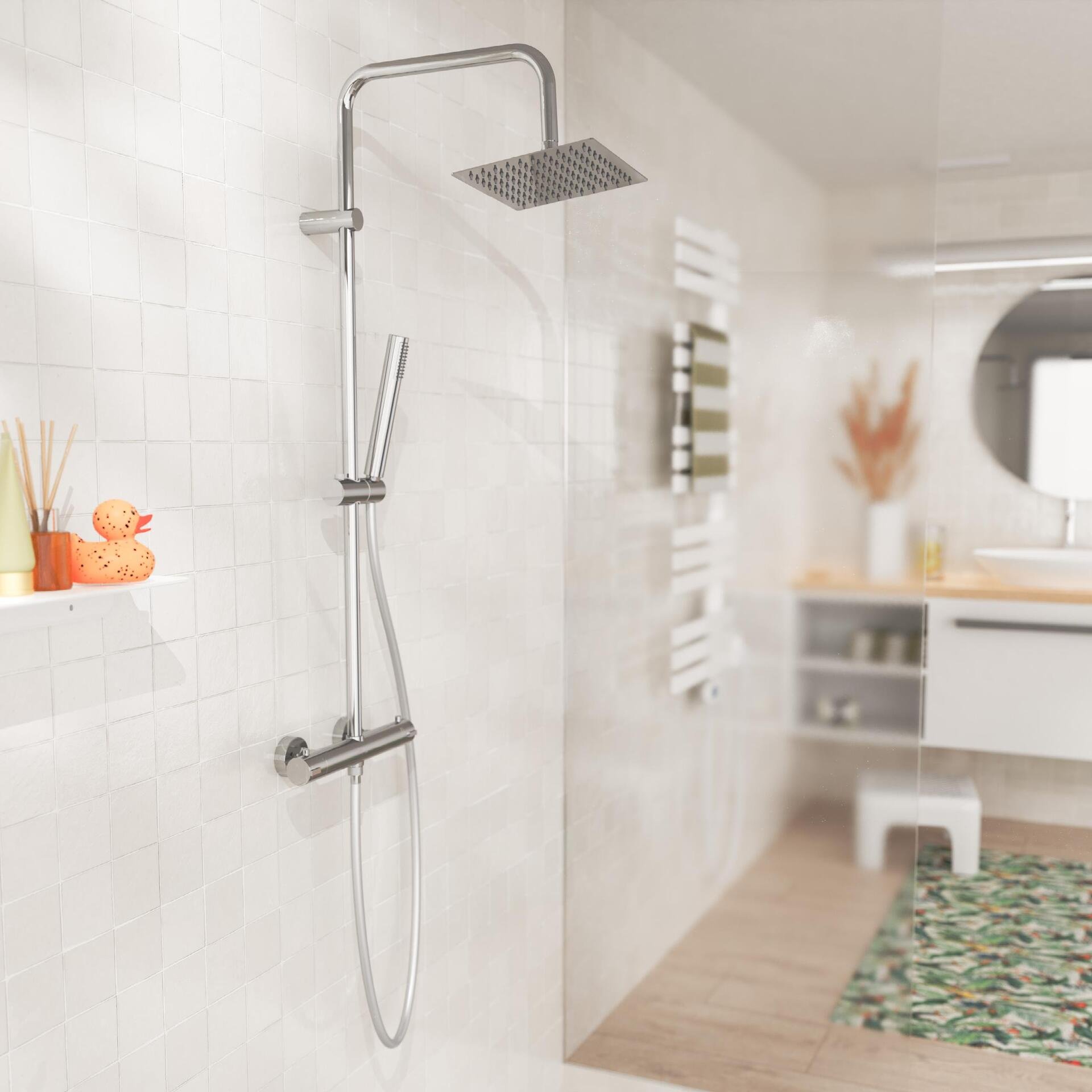 EISL SHOWERSTAR Überkopfbrause-Set, Chrom, mit Thermostatarmatur