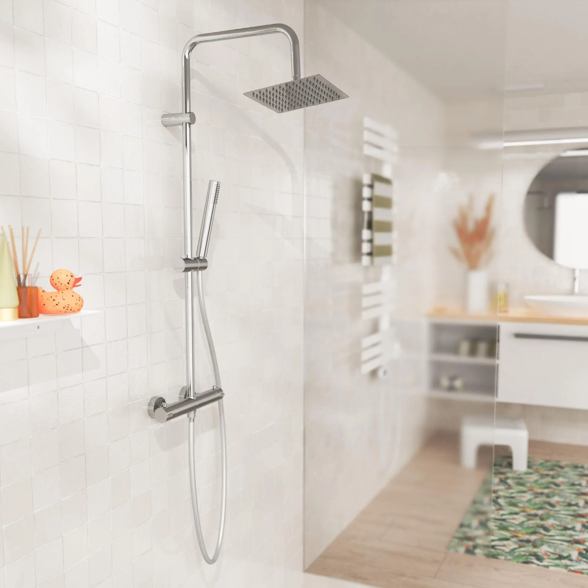 EISL SHOWERSTAR Überkopfbrause-Set, Chrom, mit Thermostatarmatur