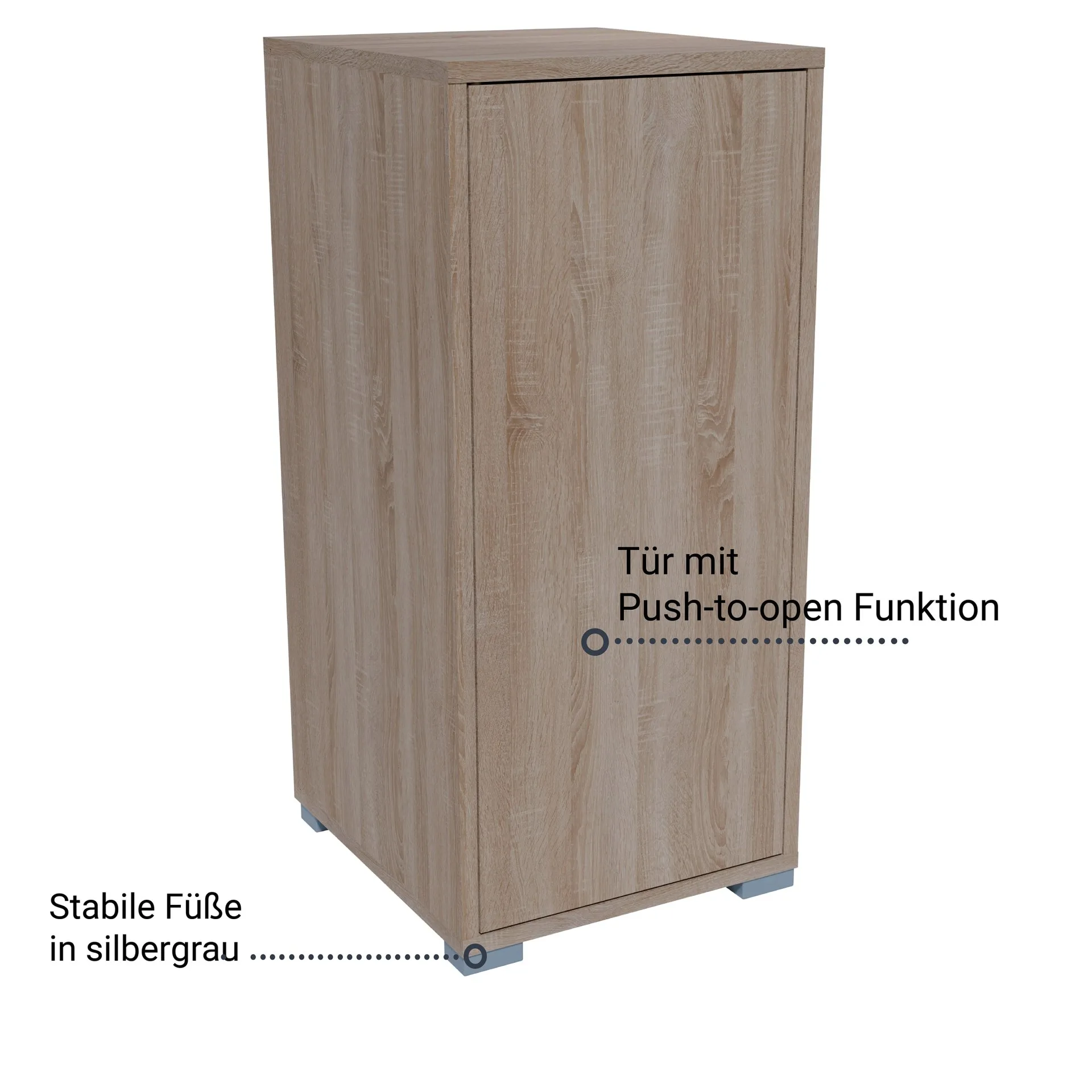 BADEDU VEER Badschrank 35 cm breit, Braun, 3 Fächer mit Tür