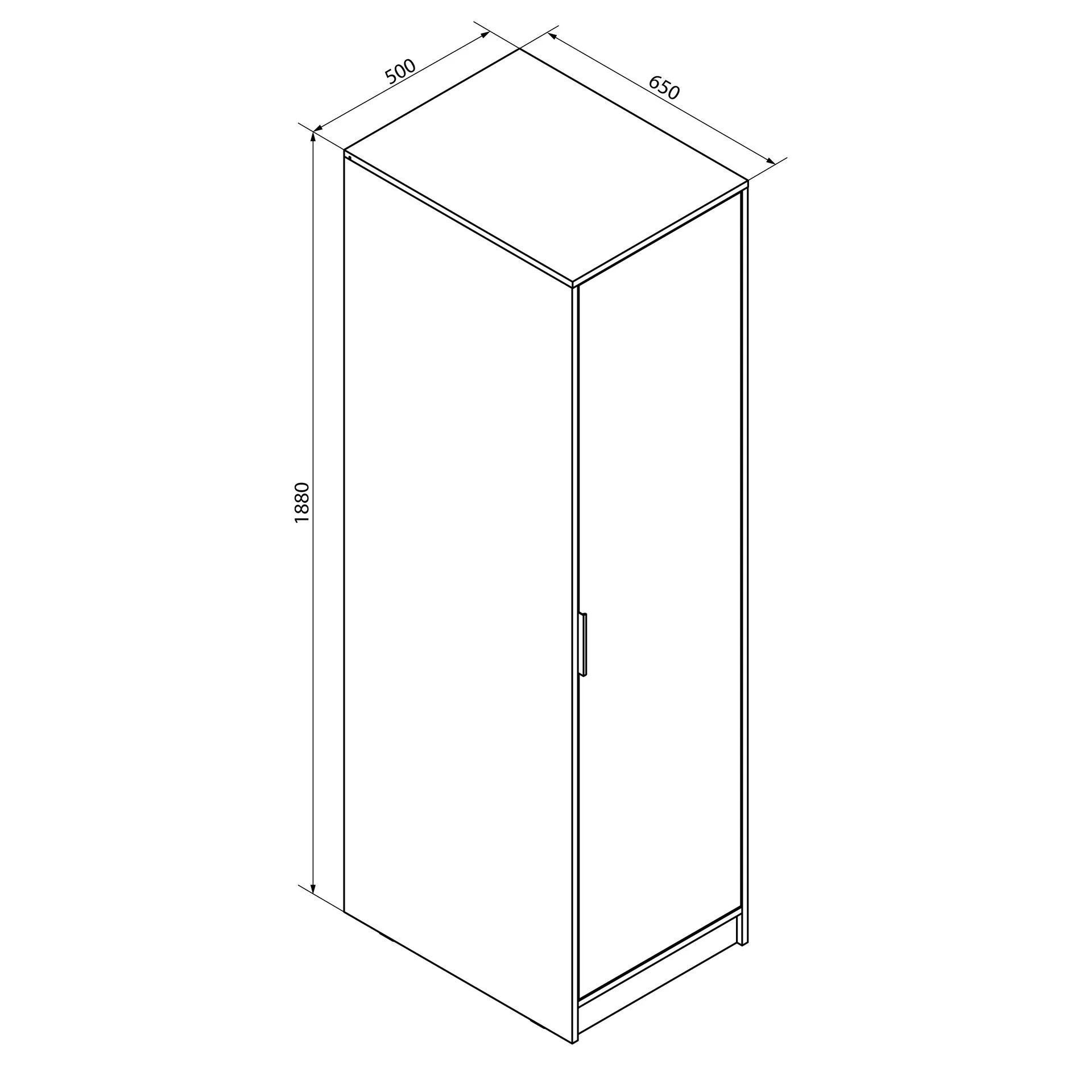 FACKELMANN Putzschrank 50 cm breit, Weiß, mit verstellbaren Füßen