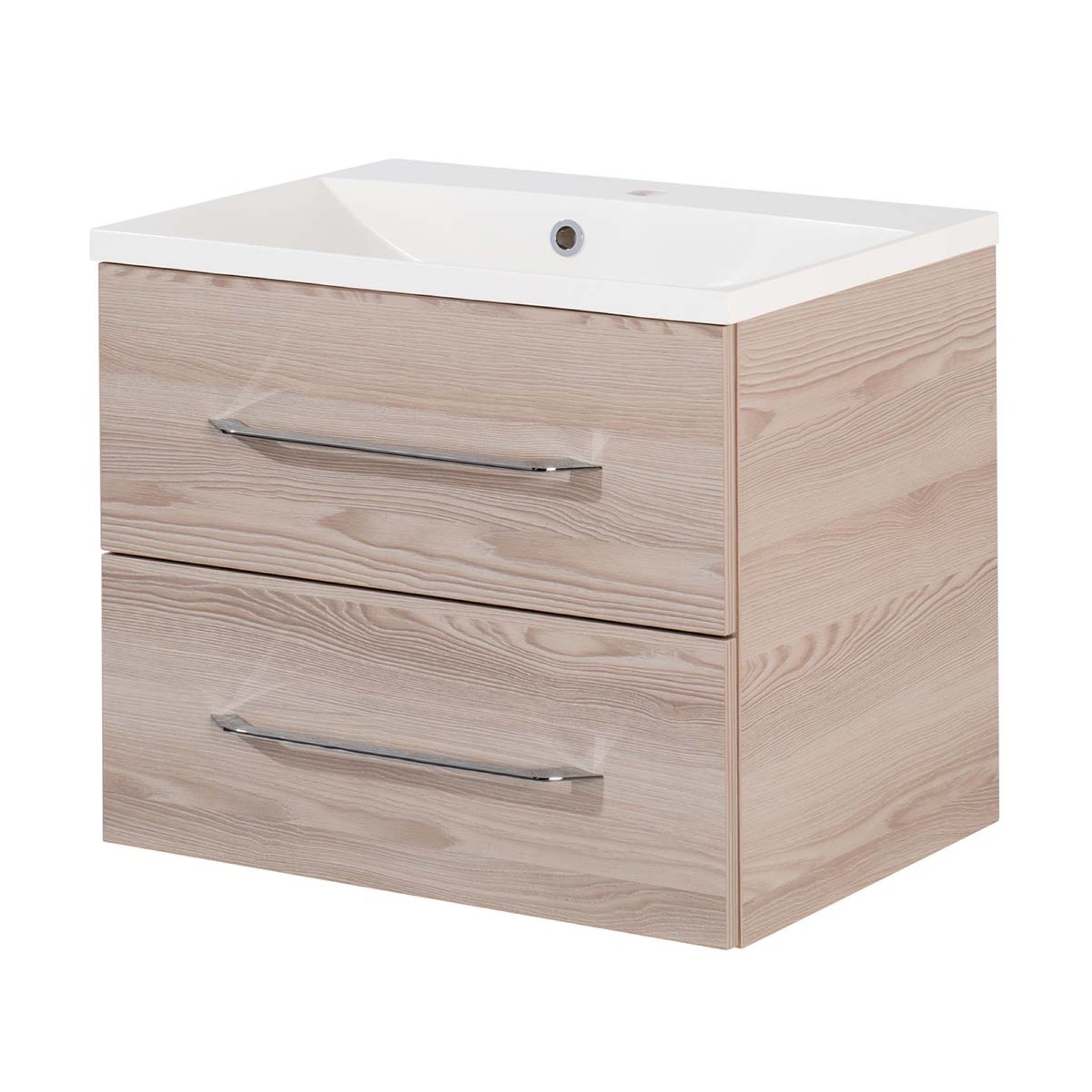 Fackelmann B.CLEVER Waschtisch 2-teilig, Gussmarmor 60 cm, Braun hell