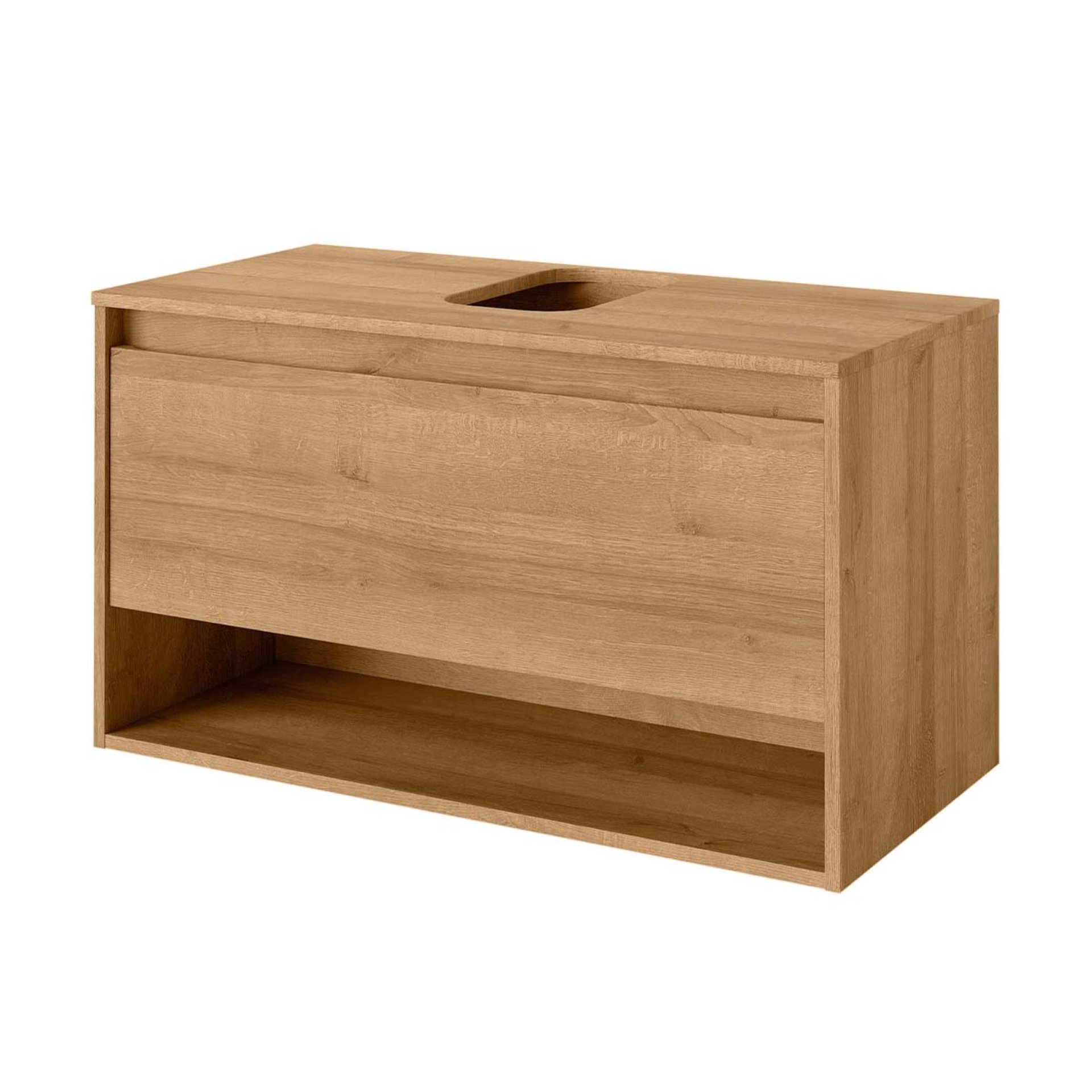 Fackelmann NATURA Waschbeckenunterschrank 94 cm breit, Braun hell