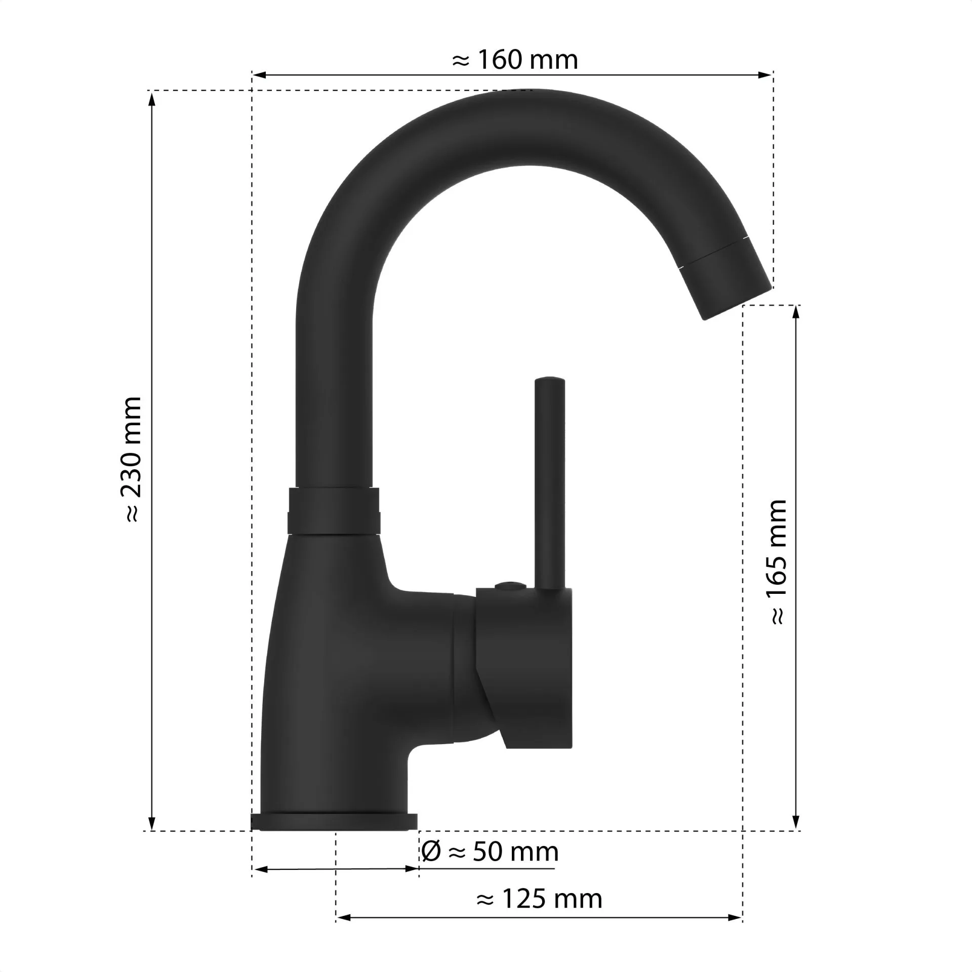 EISL FUTURA Waschtischarmatur, Schwarz matt