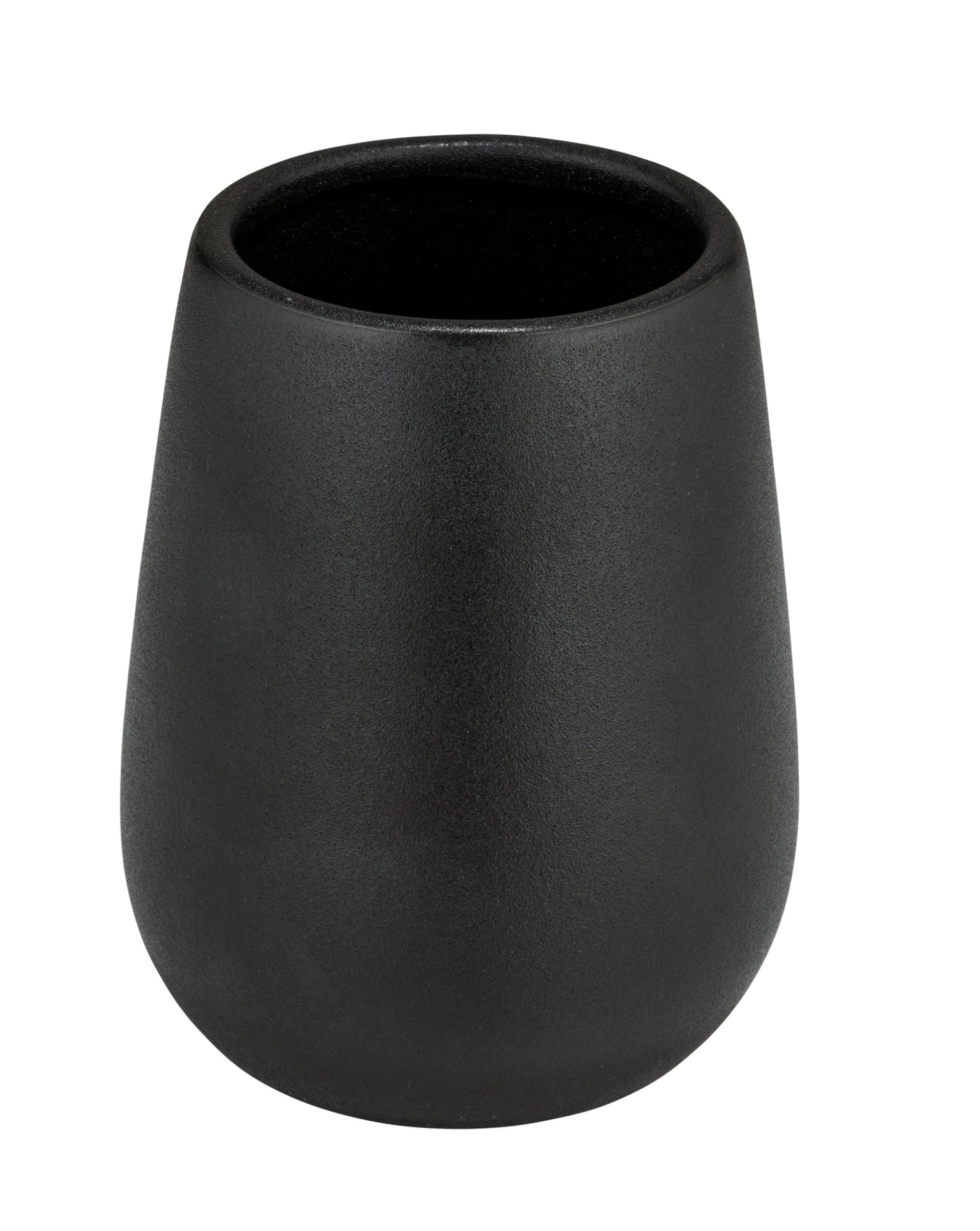 WENKO NERNO Accessoire Set, Schwarz, Zahnputzbecher, Seifenspender, Keramik