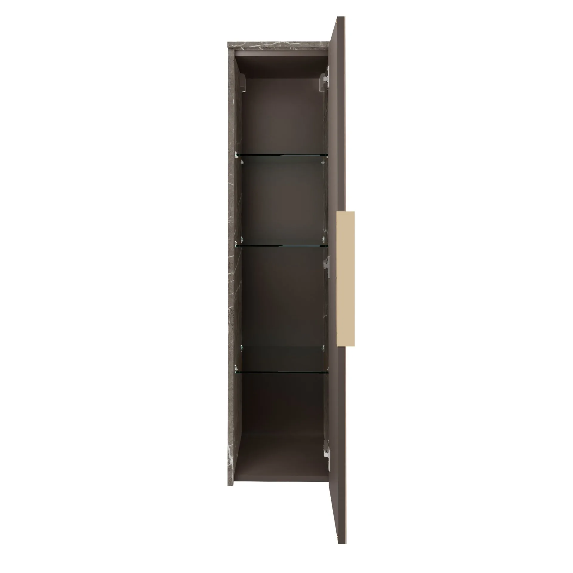 LANZET VIDRO Midischrank 30 cm breit, Braun/Marmor, Grau Türanschlag rechts