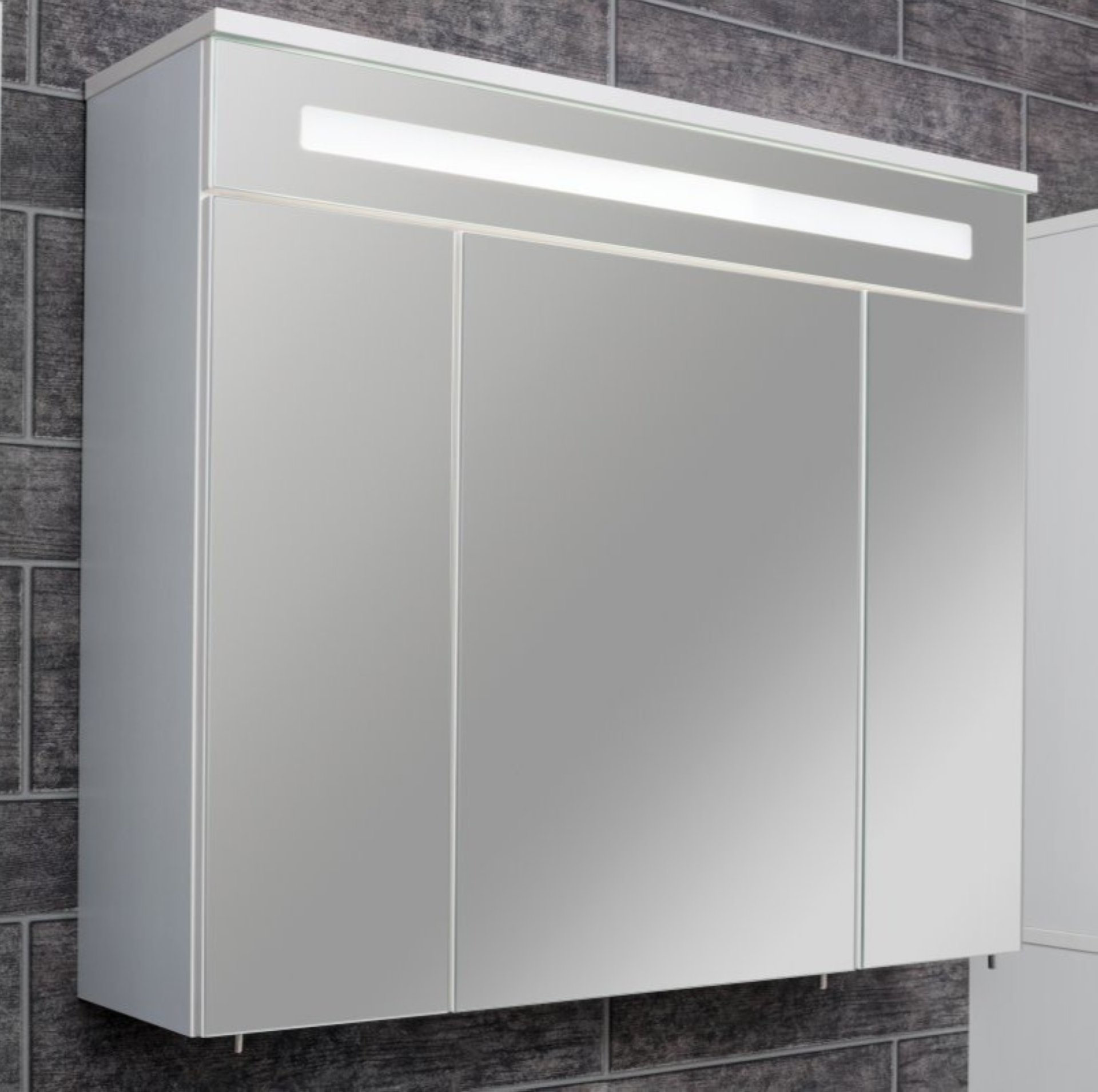Fackelmann KARA LED Spiegelschrank 80 cm, Weiß
