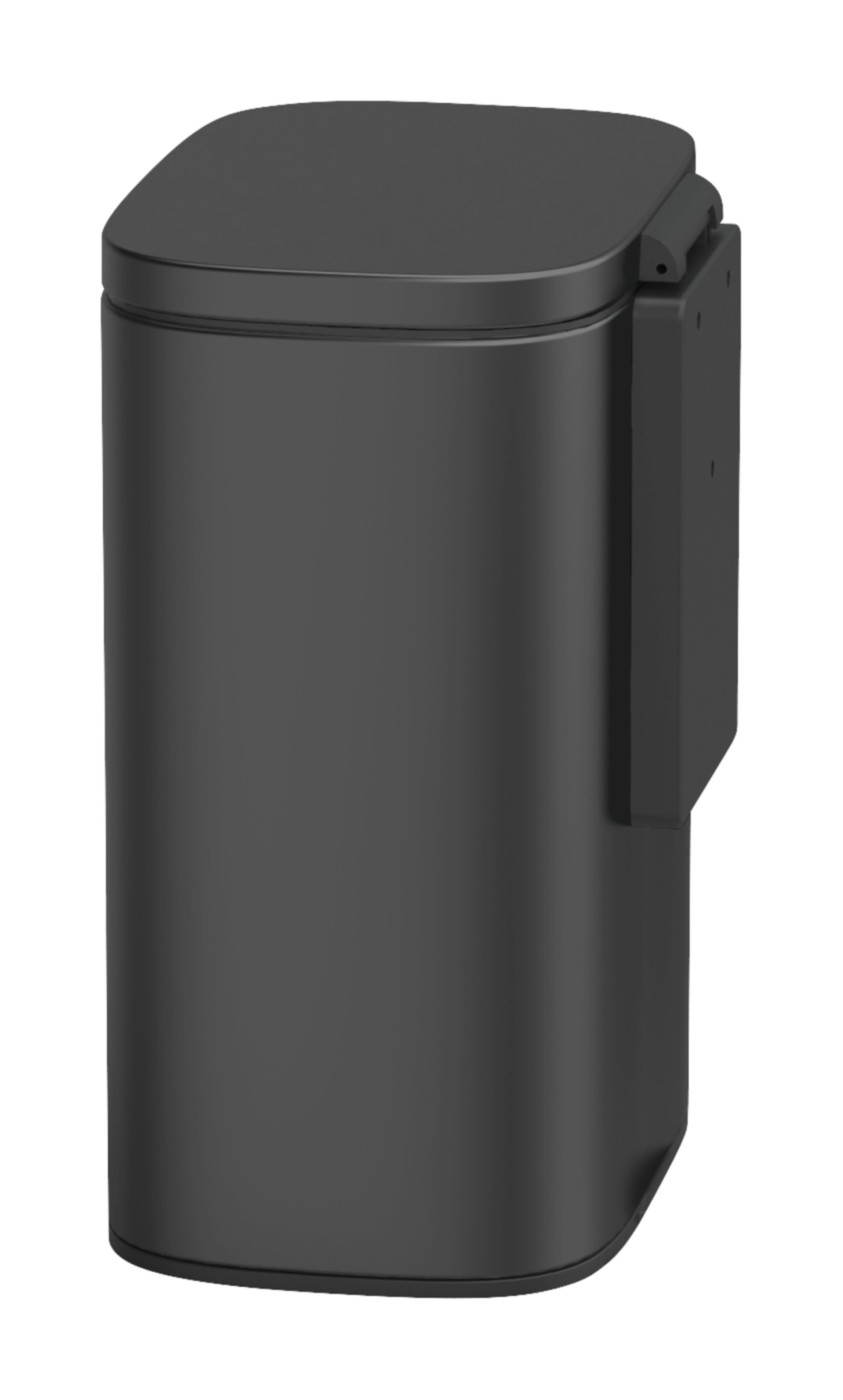 WENKO SARE Kosmetikeimer 5 Liter, Schwarz, mit Absenkautomatik, zur Wandmontage