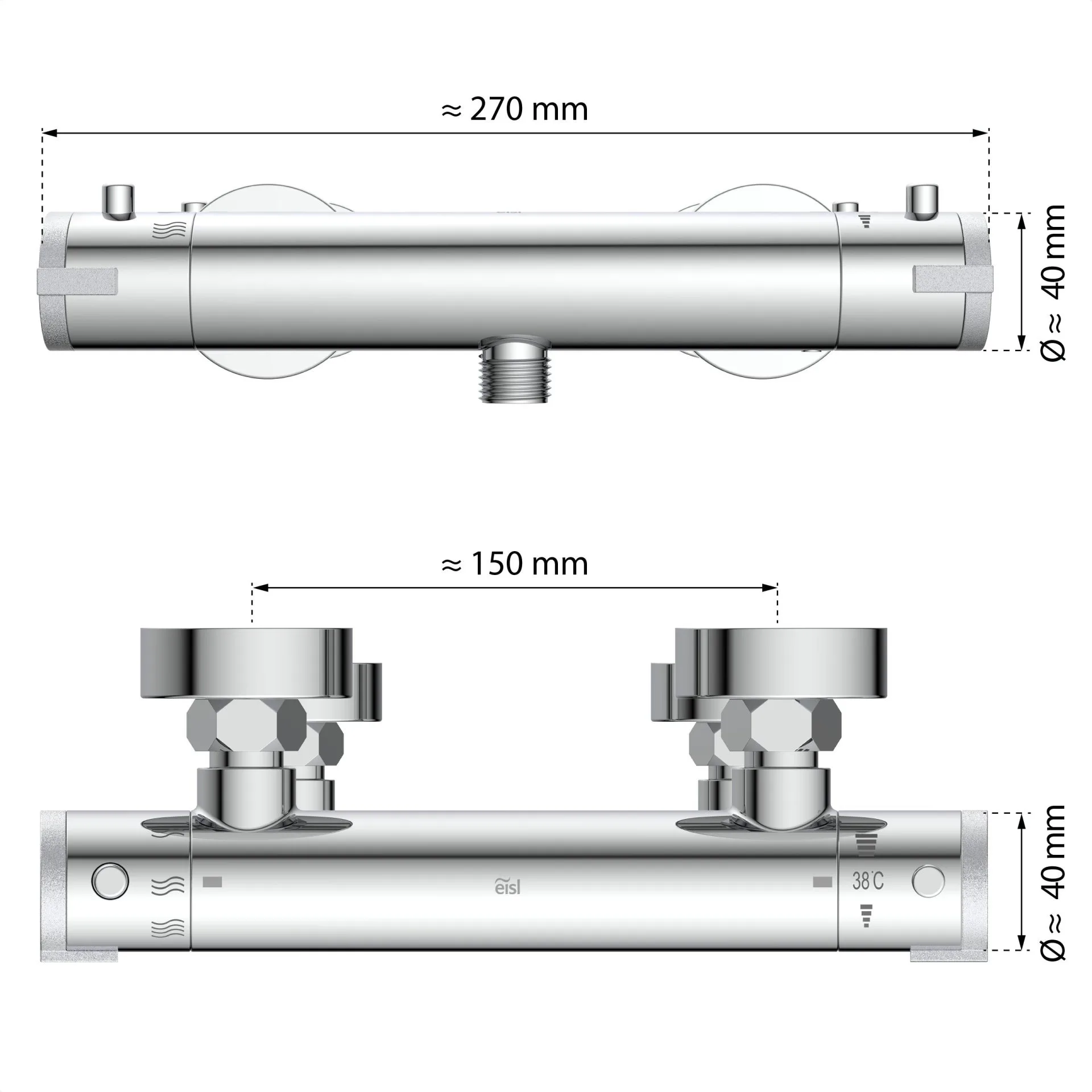 EISL CLAUDIO Duschthermostat, Chrom