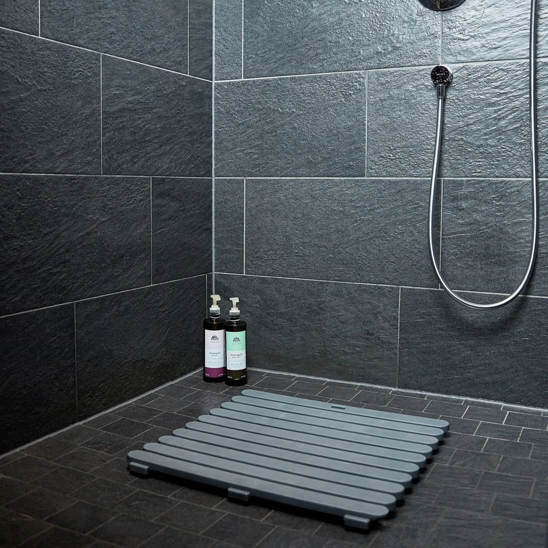 WENKO INDOOR&OUTDOOR Badematte 55 x 55 cm, Grau
