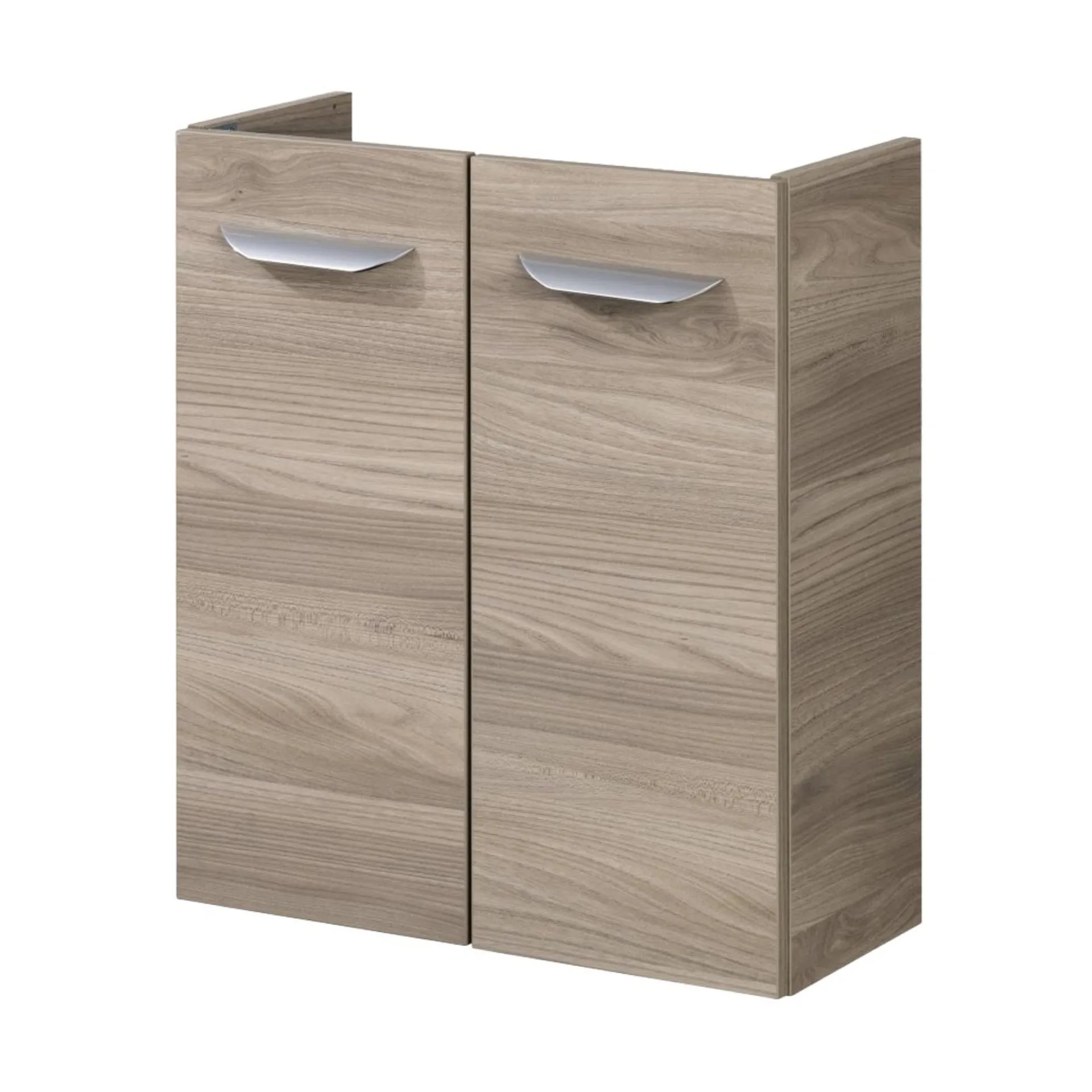 FACKELMANN SBC LUXOR Waschbeckenunterschrank Gäste WC 55 cm breit, Braun hell, 2 Türen