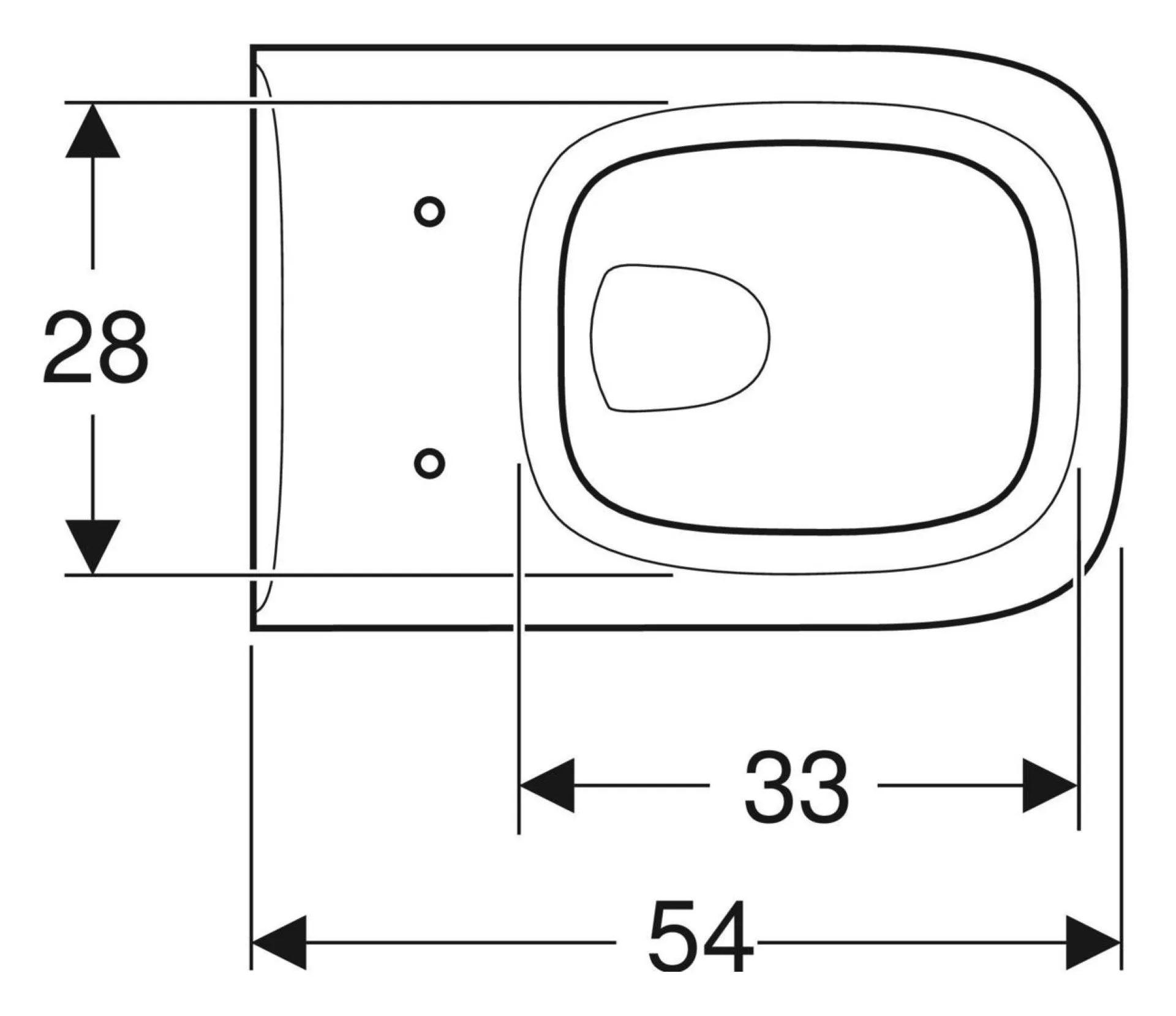 GEBERIT RENOVA PLAN Tiefspül-WC 54 cm, Weiß, KeraTect, wandhängend