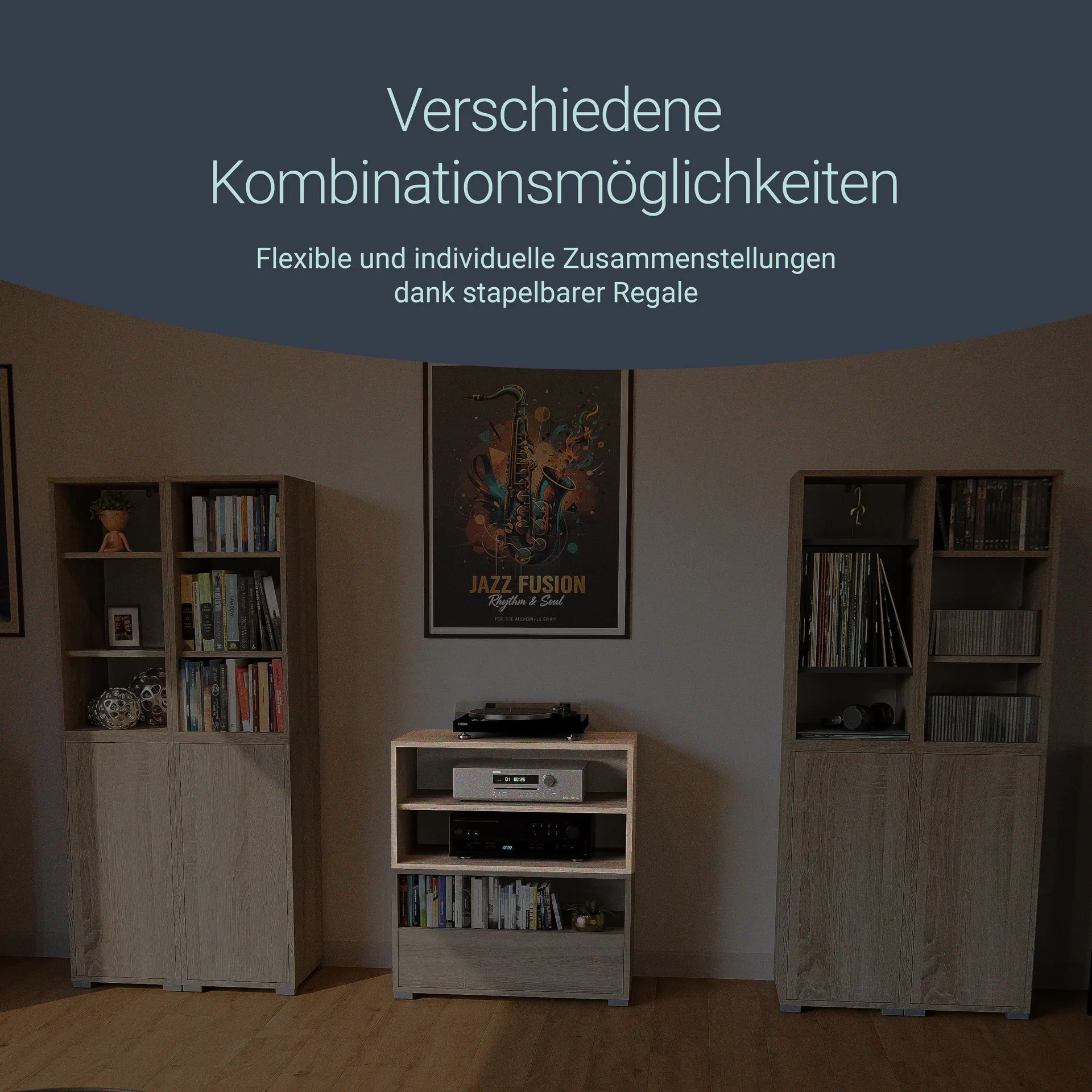 BADEDU VEER Regal 70 cm breit, Braun, 2 Fächer