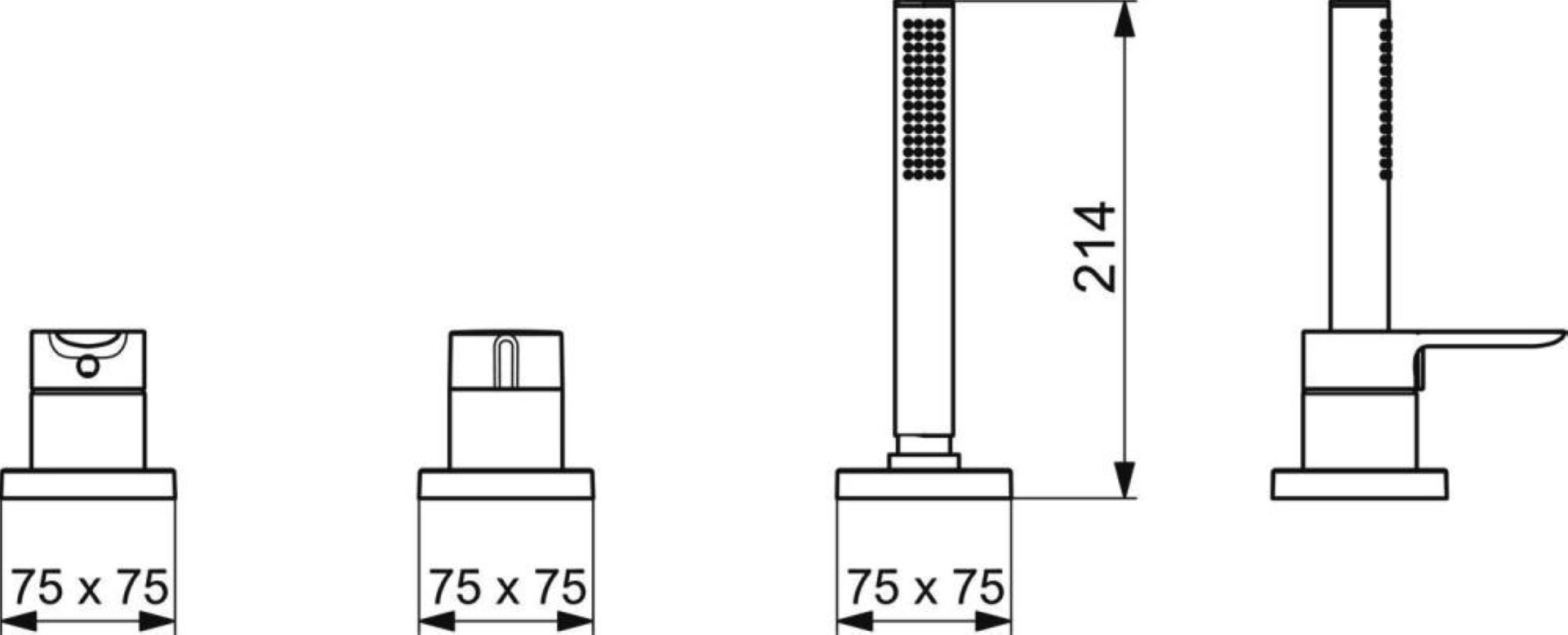HANSA HANSALIGNA Brausearmatur, Chrom, Komplettset eckig