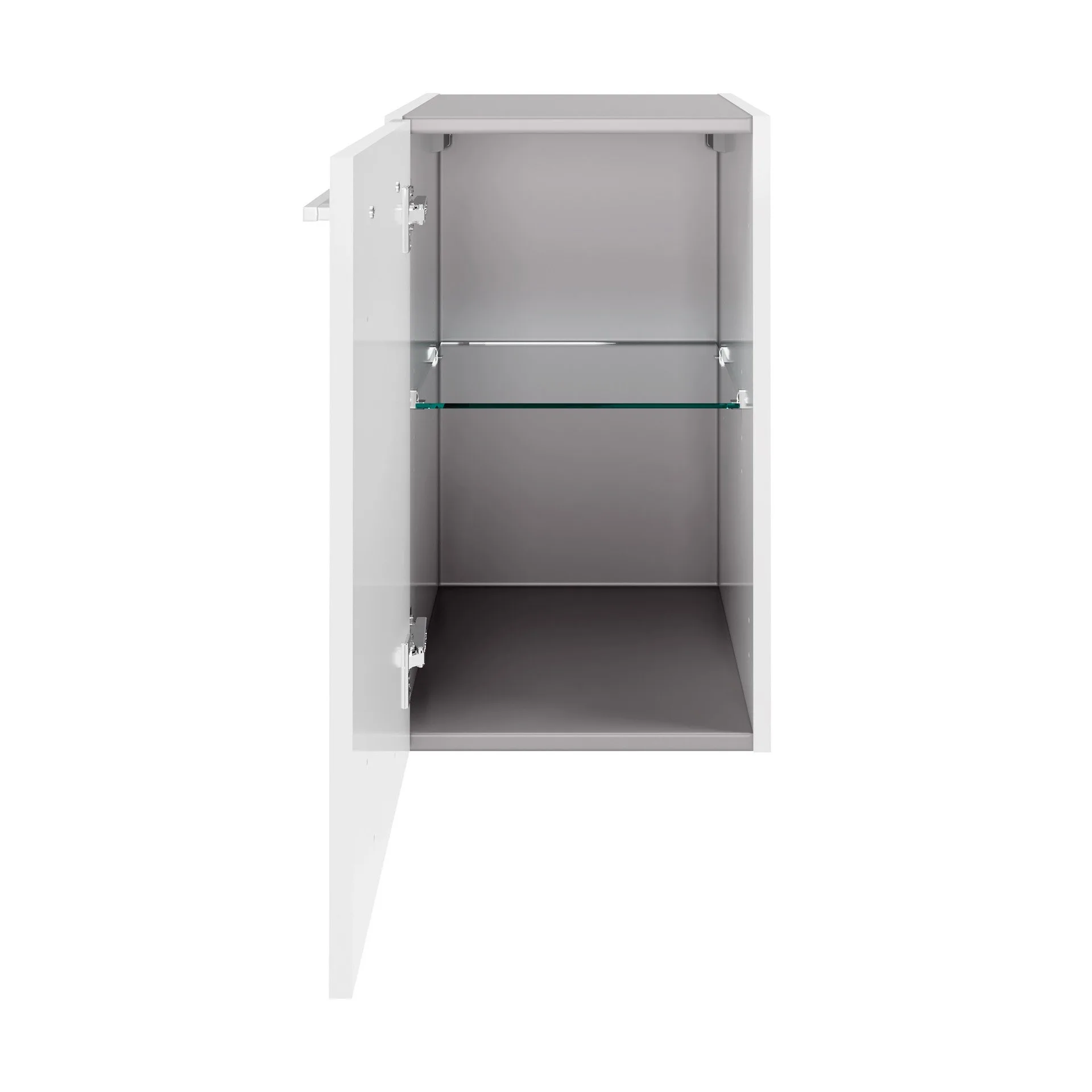 FACKELMANN VERONA Waschbecken mit Unterschrank 115 cm breit, Weiß, Waschbecken Gussmarmor Weiß + Unterschrank Türanschlag links