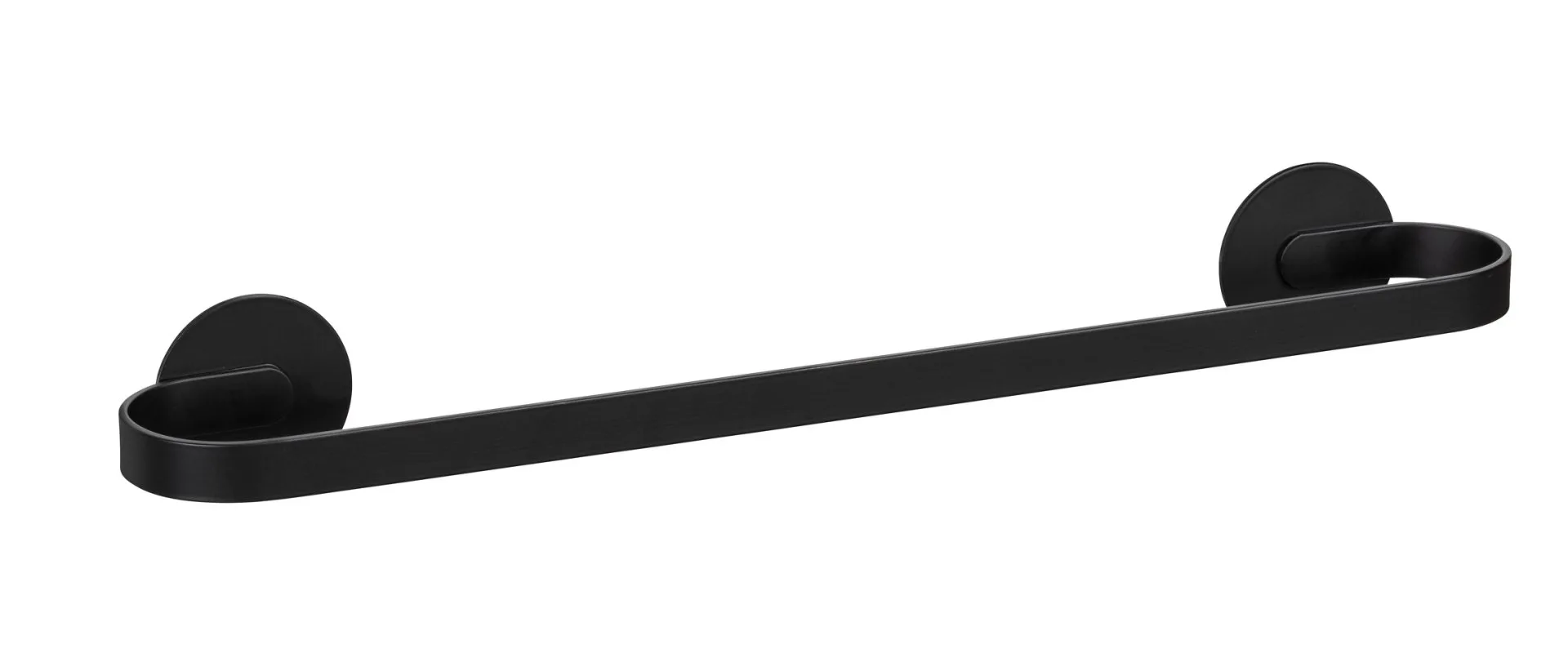 WENKO BIVIO Handtuchhalter 40 cm, Schwarz Matt, Aluminium, Befestigen ohne Bohren