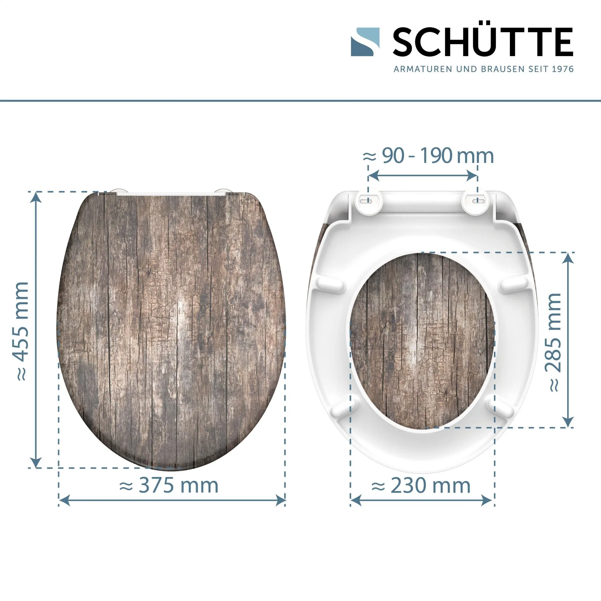 SCHÜTTE OLD WOOD WC-Sitz, Kunststoff, mit Absenkautomatik und Schnellverschluss