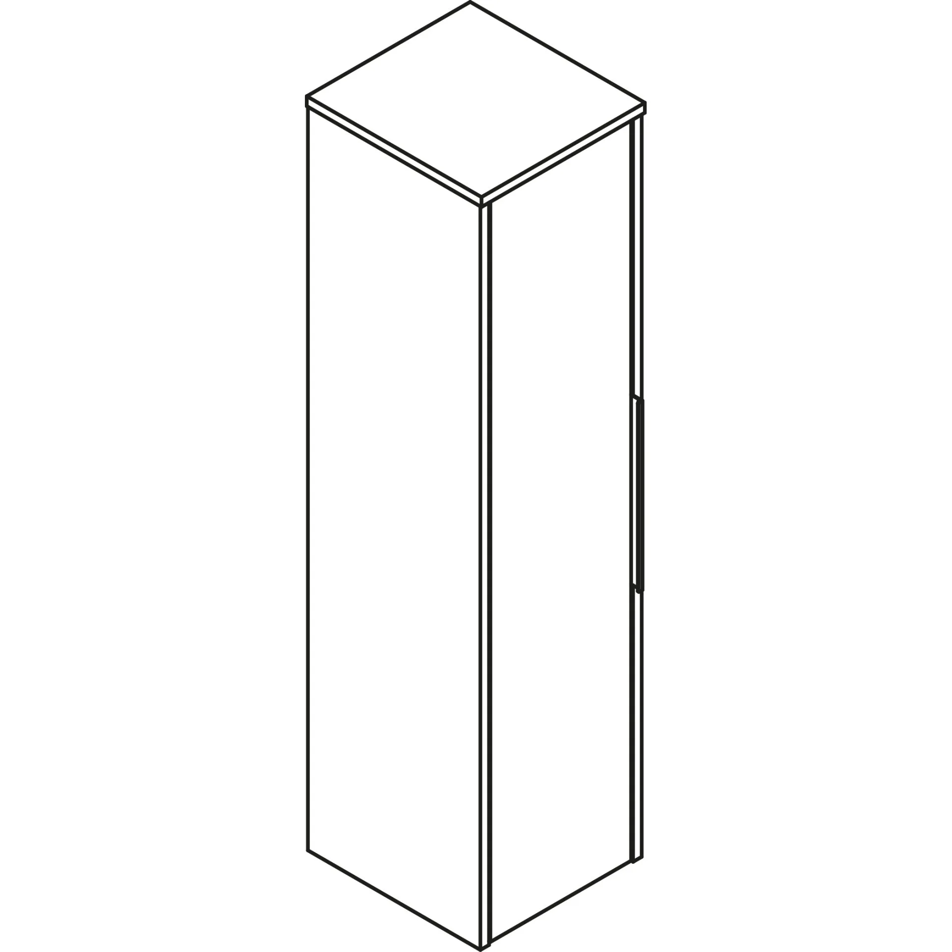 LANZET VIDRO Midischrank 30 cm breit, Braun/Marmor Grau, Türanschlag links
