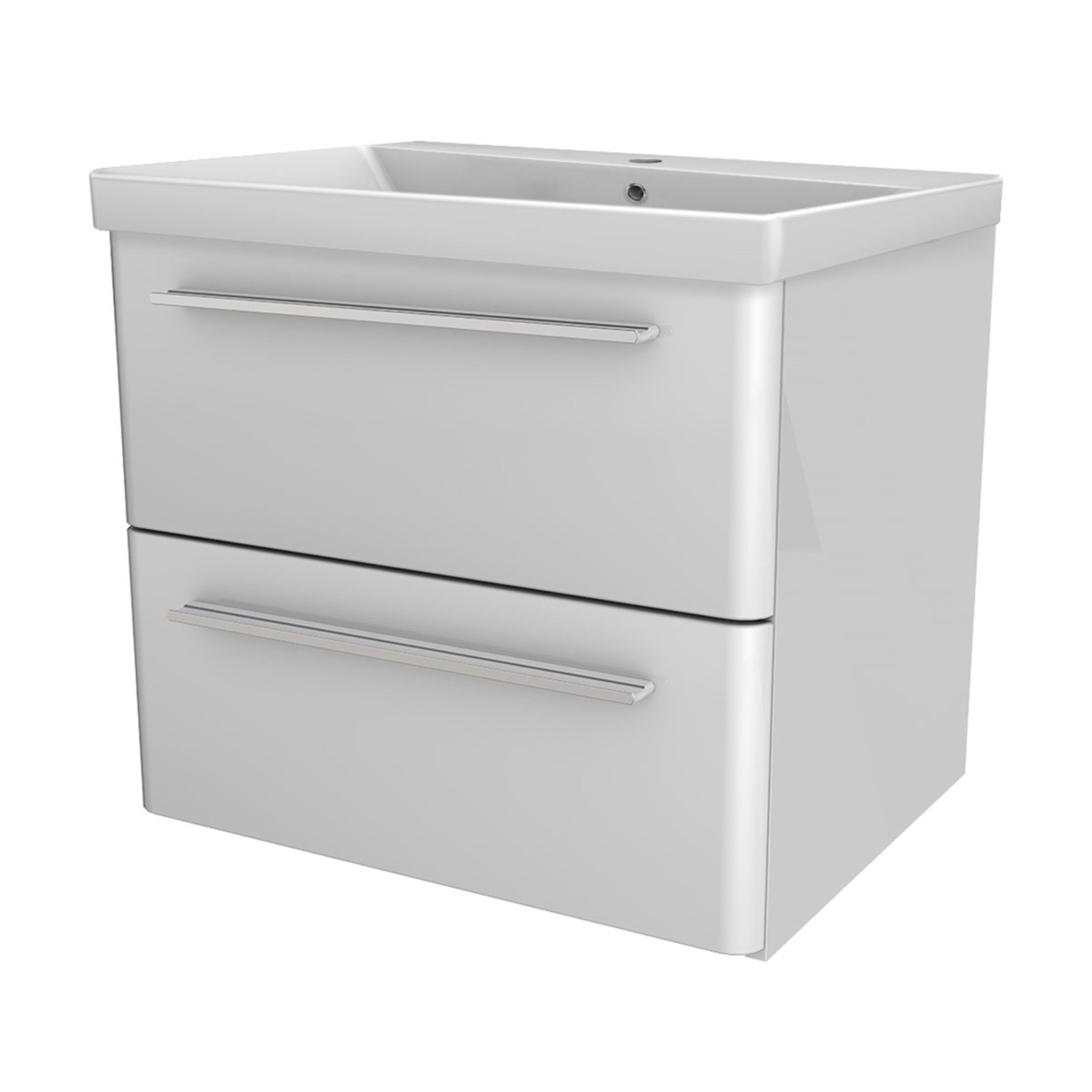 LANZET K8 Badmöbel Set 2-teilig, 60 cm, Weiß, Keramikbecken