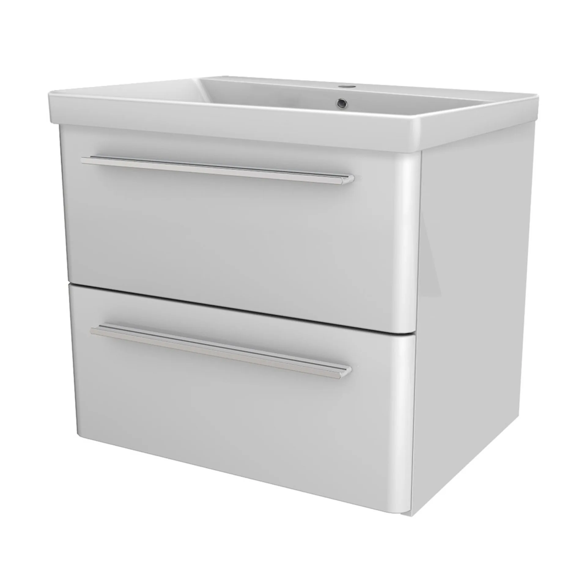 LANZET K8 Waschbecken mit Unterschrank 60 cm breit, Weiß, Waschbecken Keramik Weiß