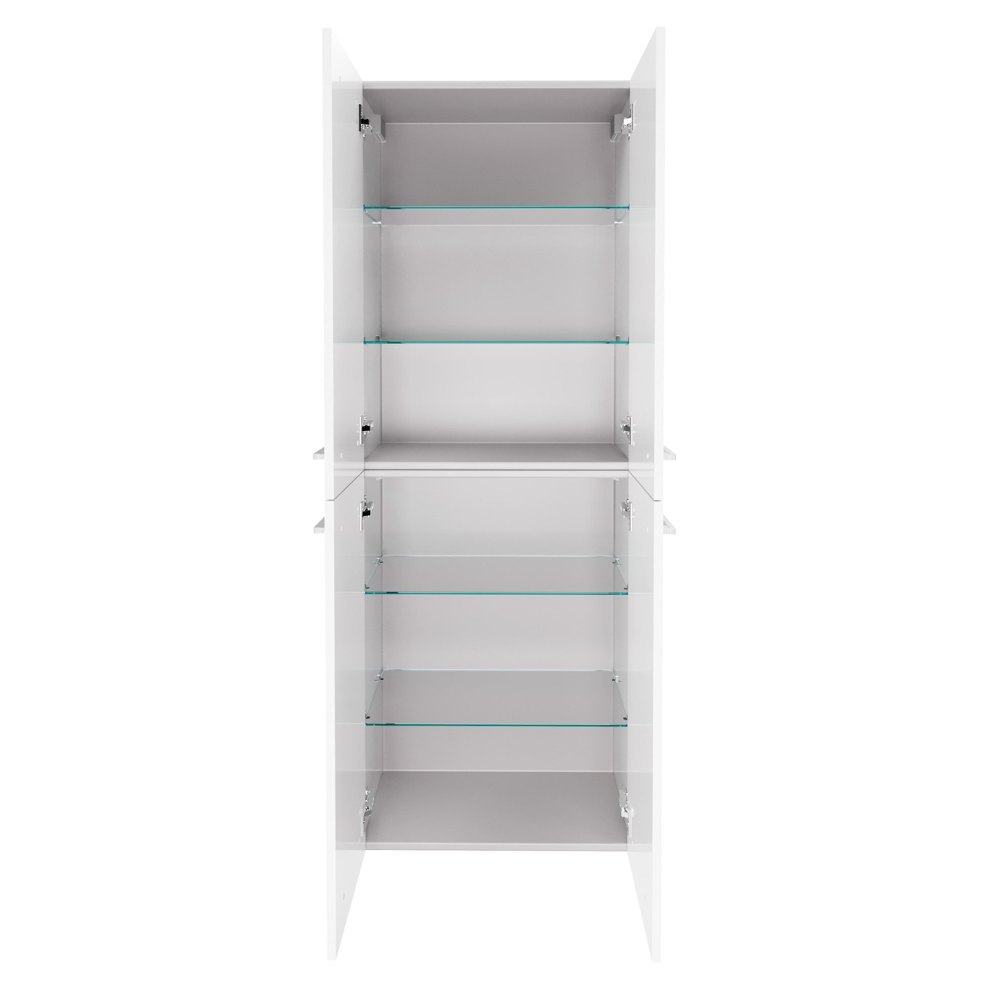 FACKELMANN B.ROUND Doppel Hochschrank 30 cm breit, Weiß