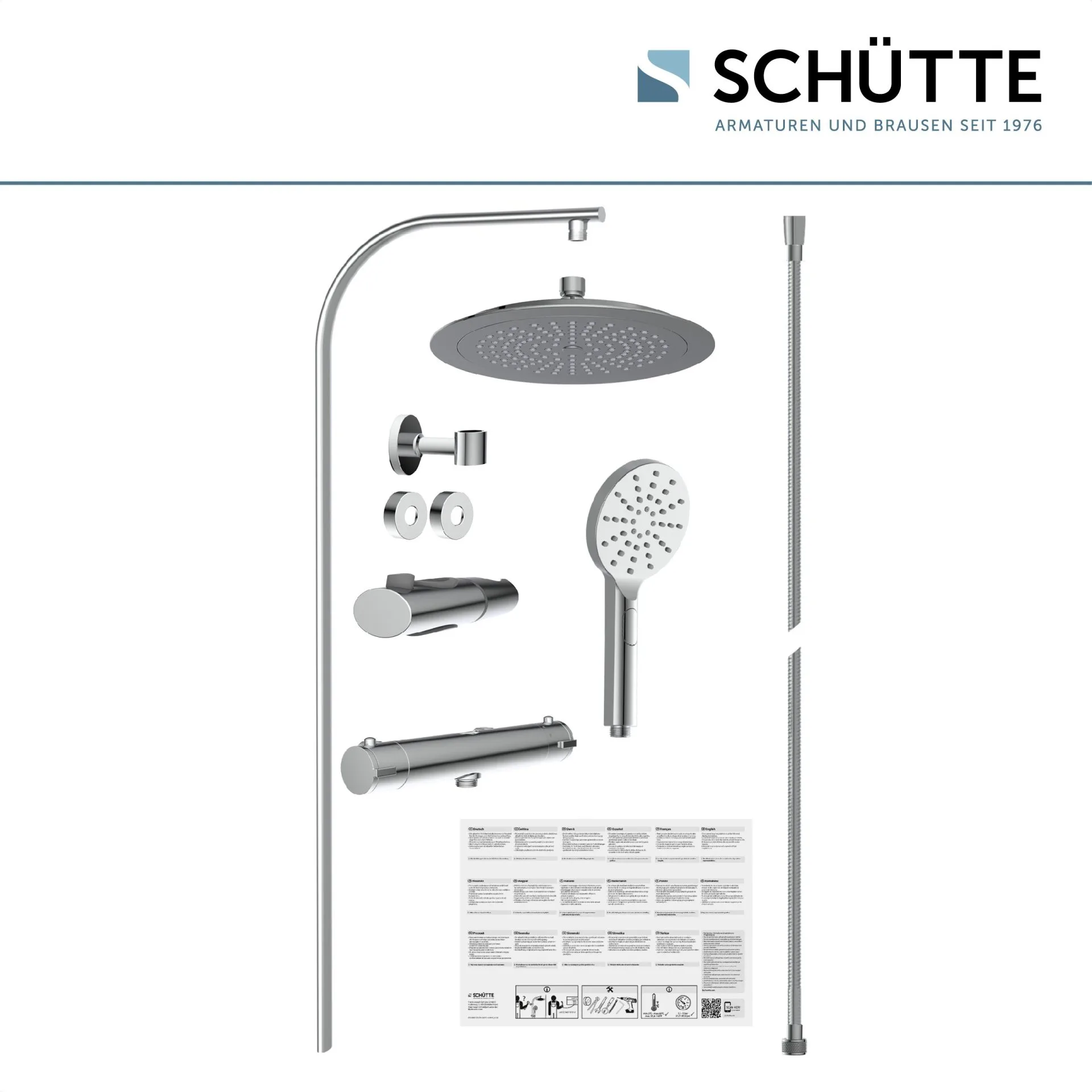 SCHÜTTE MADURA FRESH Überkopf-Brauseset, Chrom, mit Thermostat