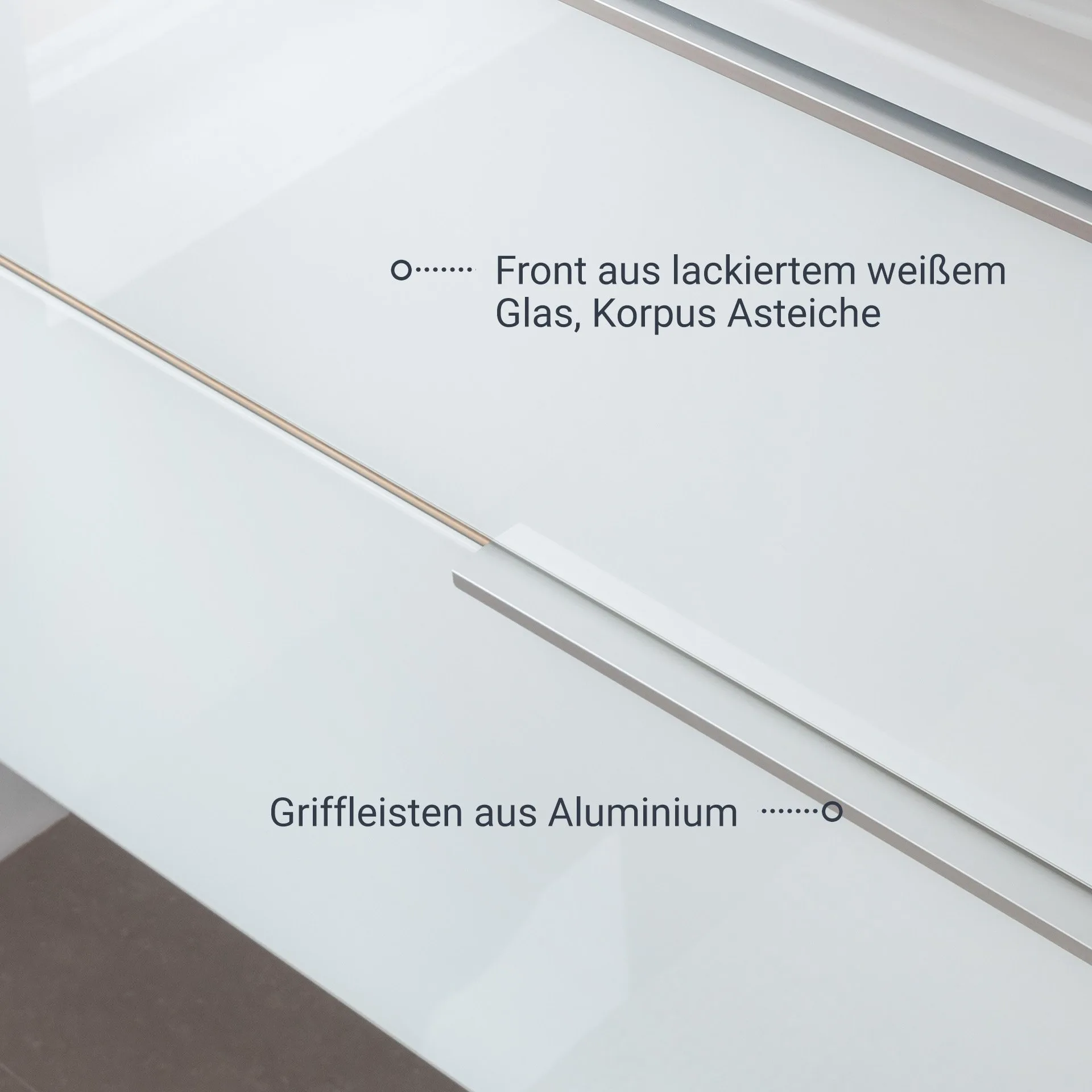FACKELMANN B.BRILLANT Waschbecken mit Unterschrank 100 cm breit, Weiß Glas/Braun hell, Waschbecken Gussmarmor Weiß