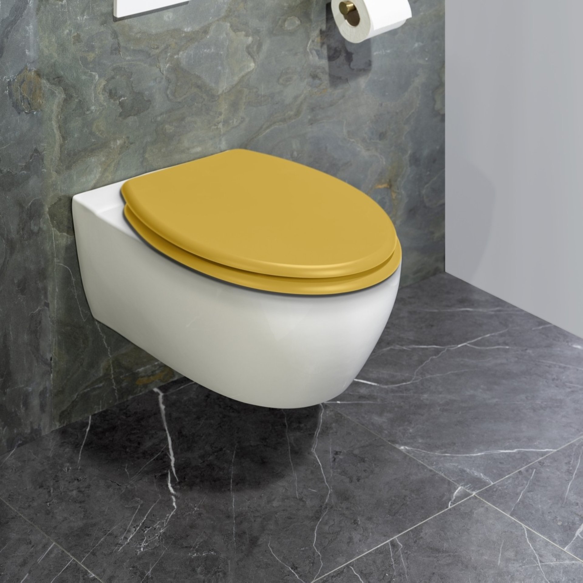 WENKO PRIMA WC-Sitz, Gelb, aus MDF