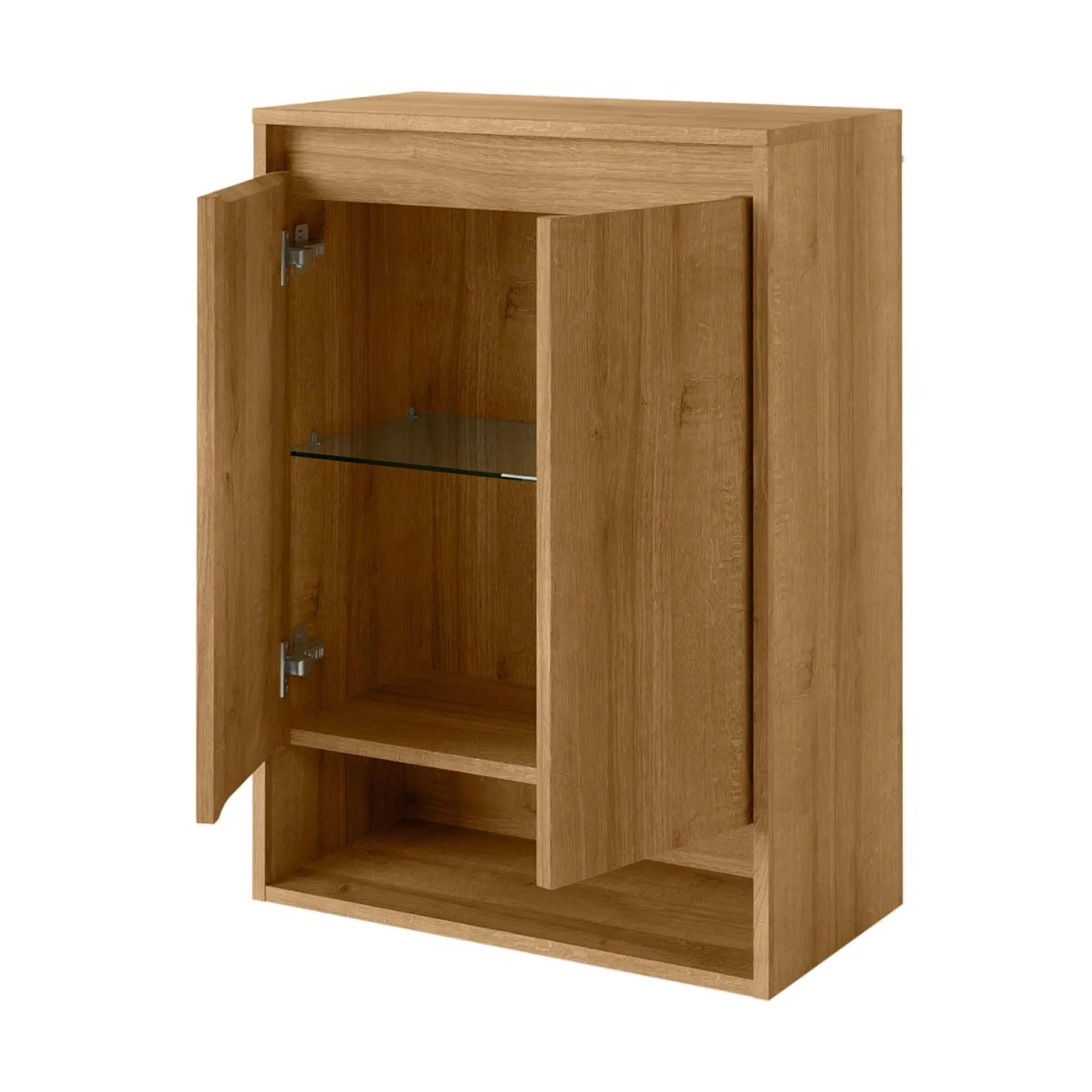 Fackelmann NATURA Doppel Midischrank 60,5 cm breit, Braun hell