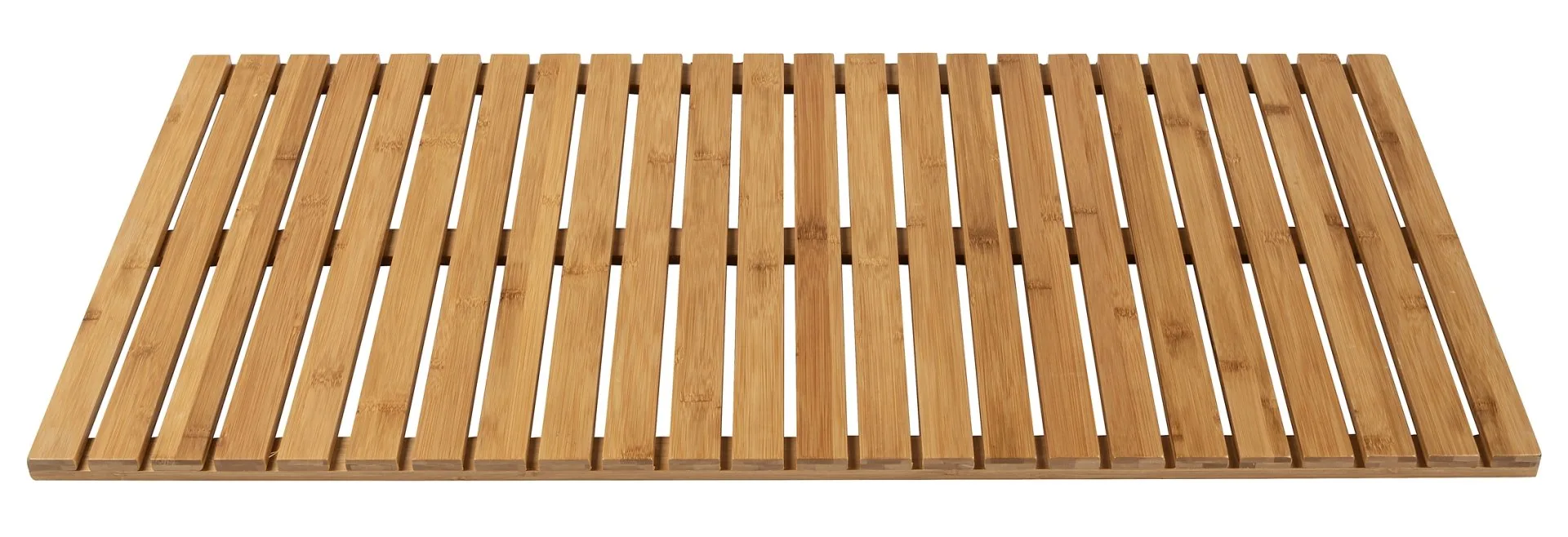 WENKO INDOOR&OUTDOOR Badematte 100 x 50 cm, Braun, aus Bambus